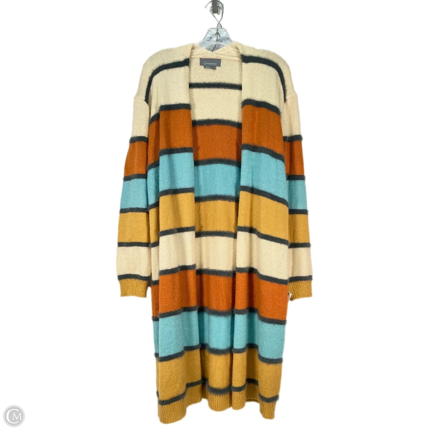 Sweater Cardigan By Anthropologie In Blue & Brown, Size: S