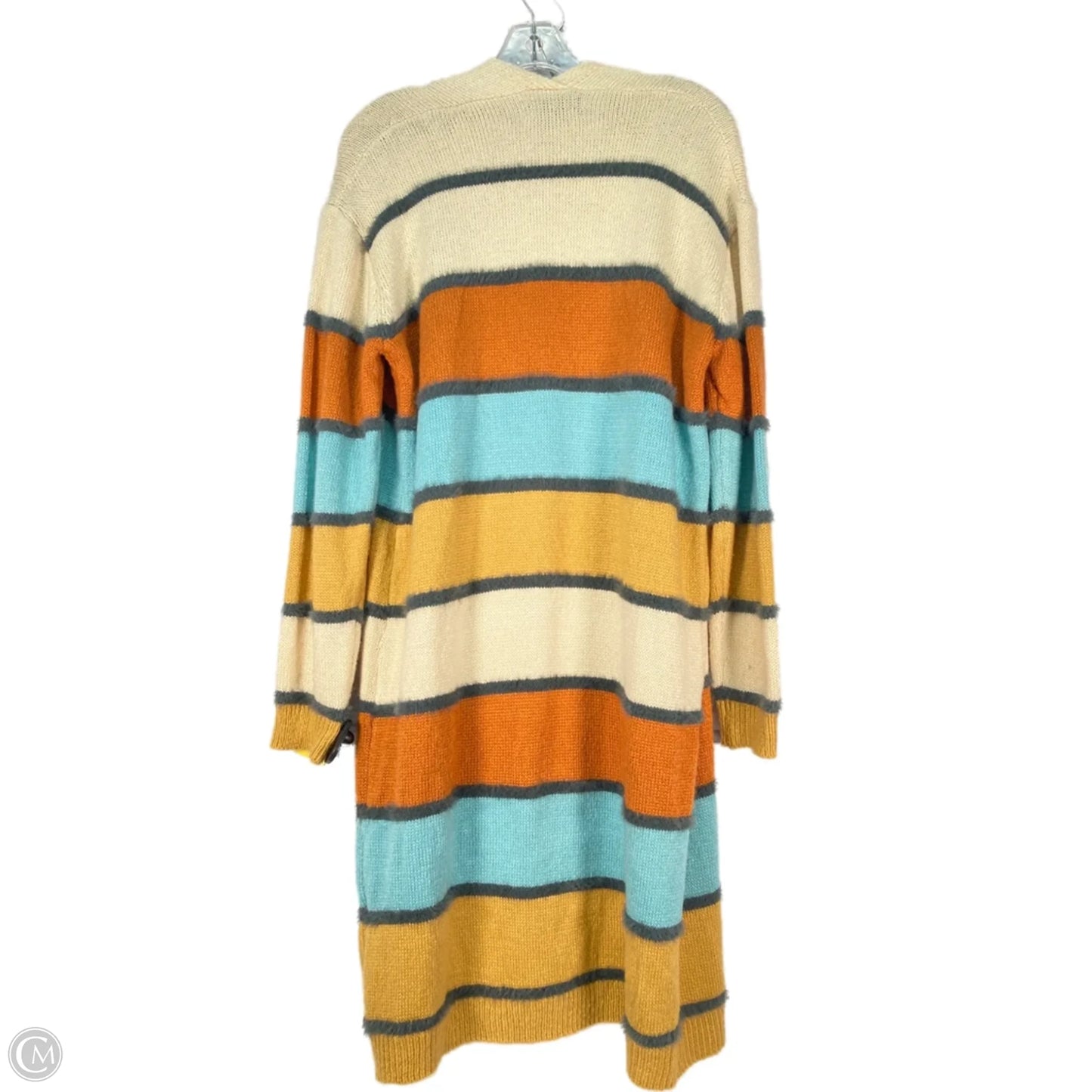 Sweater Cardigan By Anthropologie In Blue & Brown, Size: S