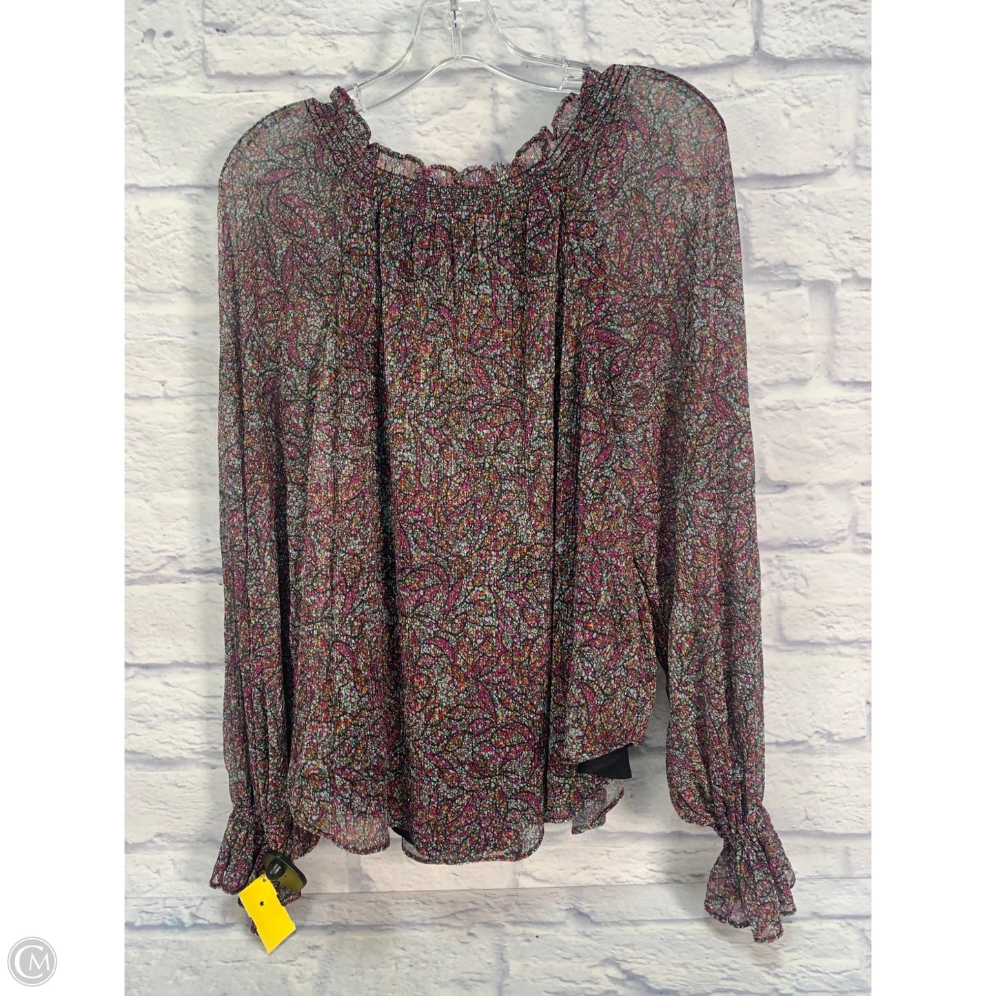 Blouse Long Sleeve By Buddy Love In Black & Pink, Size: S