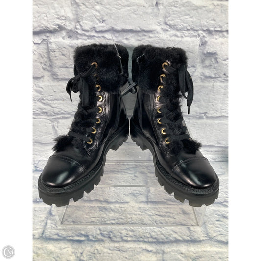 Boots Designer By Kate Spade In Black & Gold, Size: 7