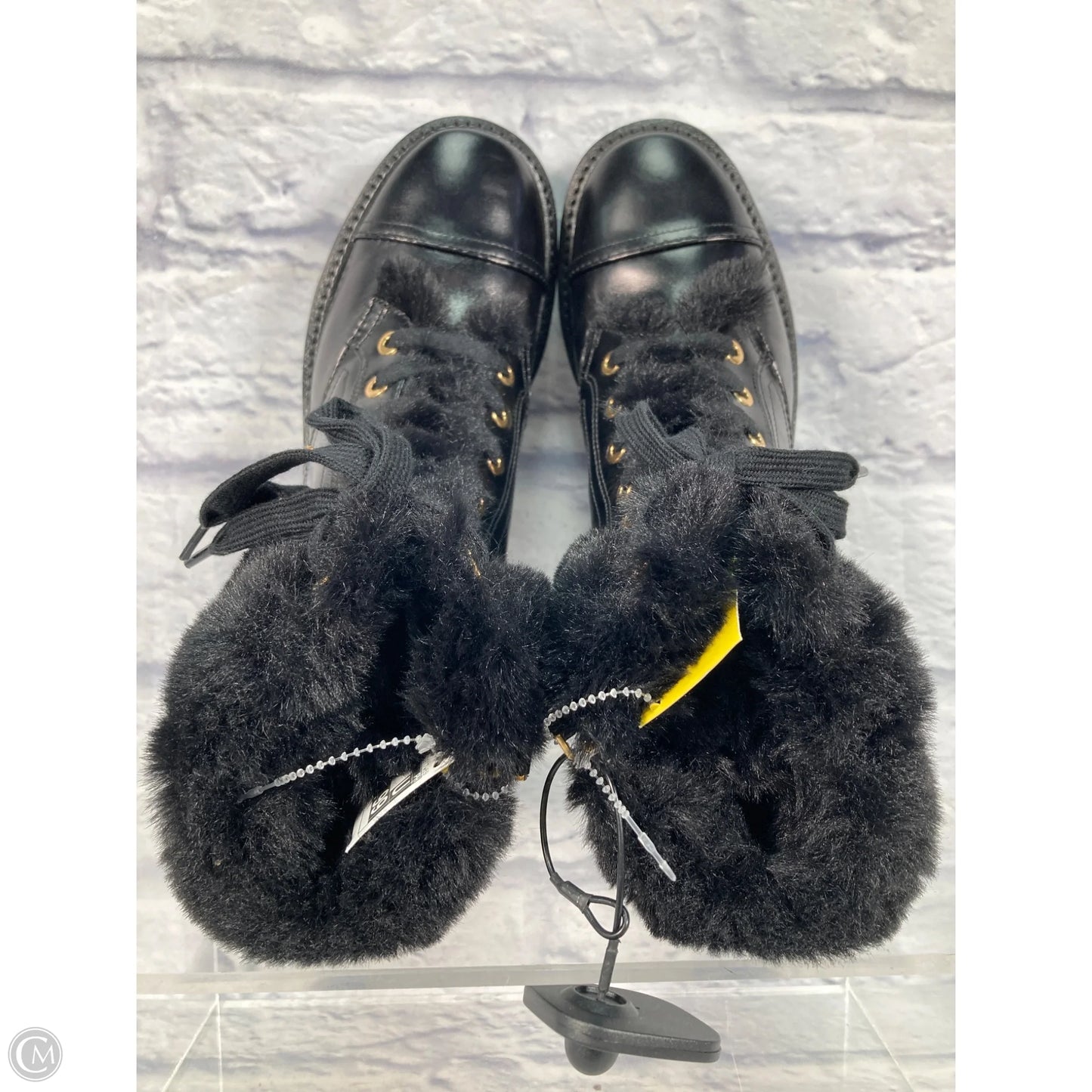 Boots Designer By Kate Spade In Black & Gold, Size: 7