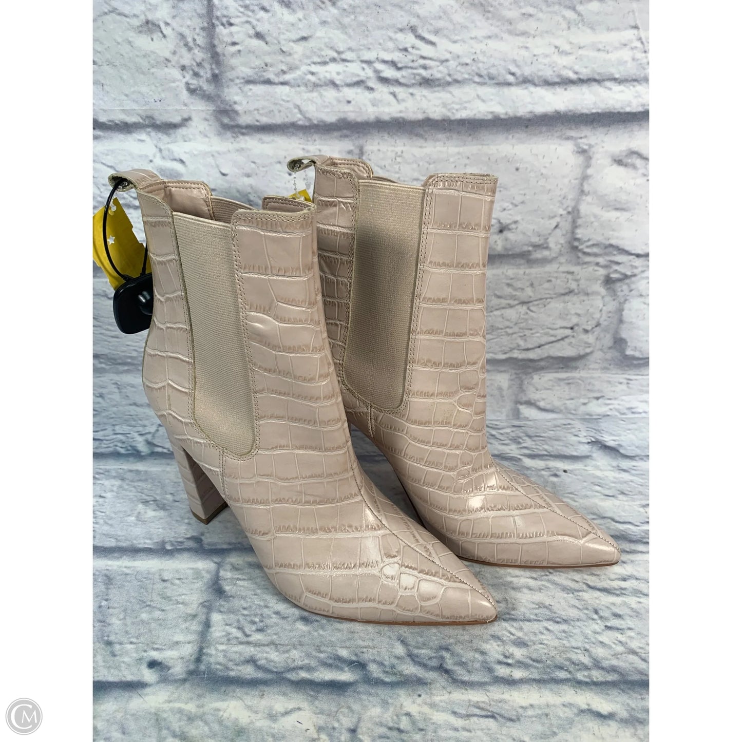 Boots Ankle Heels By Marc Fisher In Cream, Size: 8.5