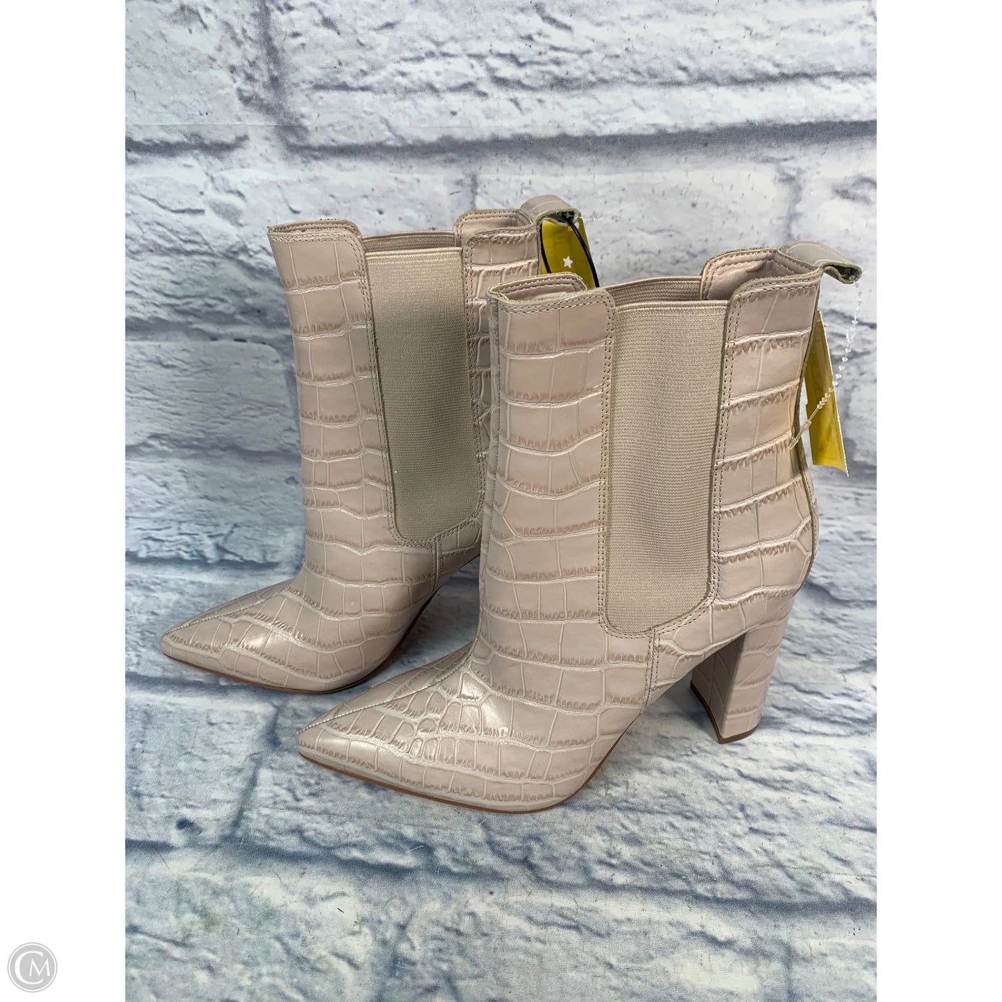 Boots Ankle Heels By Marc Fisher In Cream, Size: 8.5