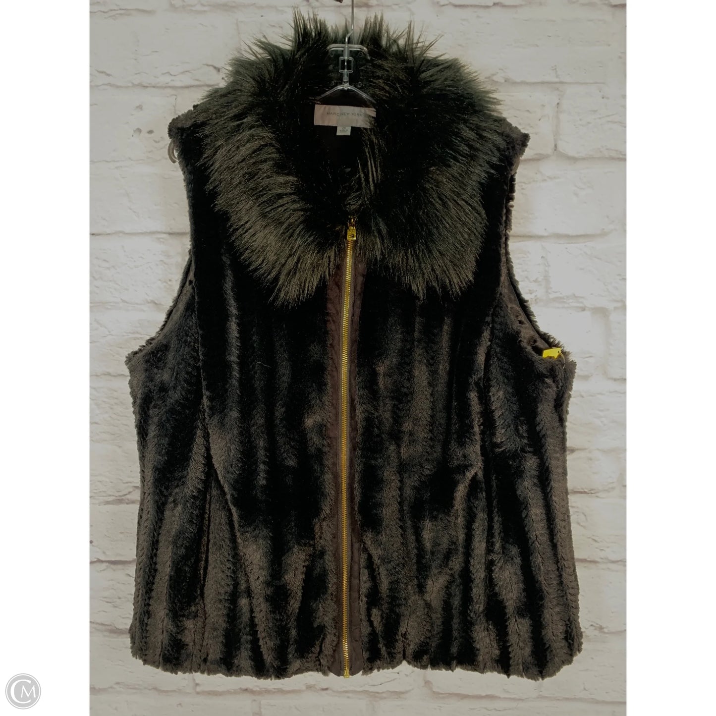 Vest Faux Fur & Sherpa By Marc New York In Black, Size: 2x