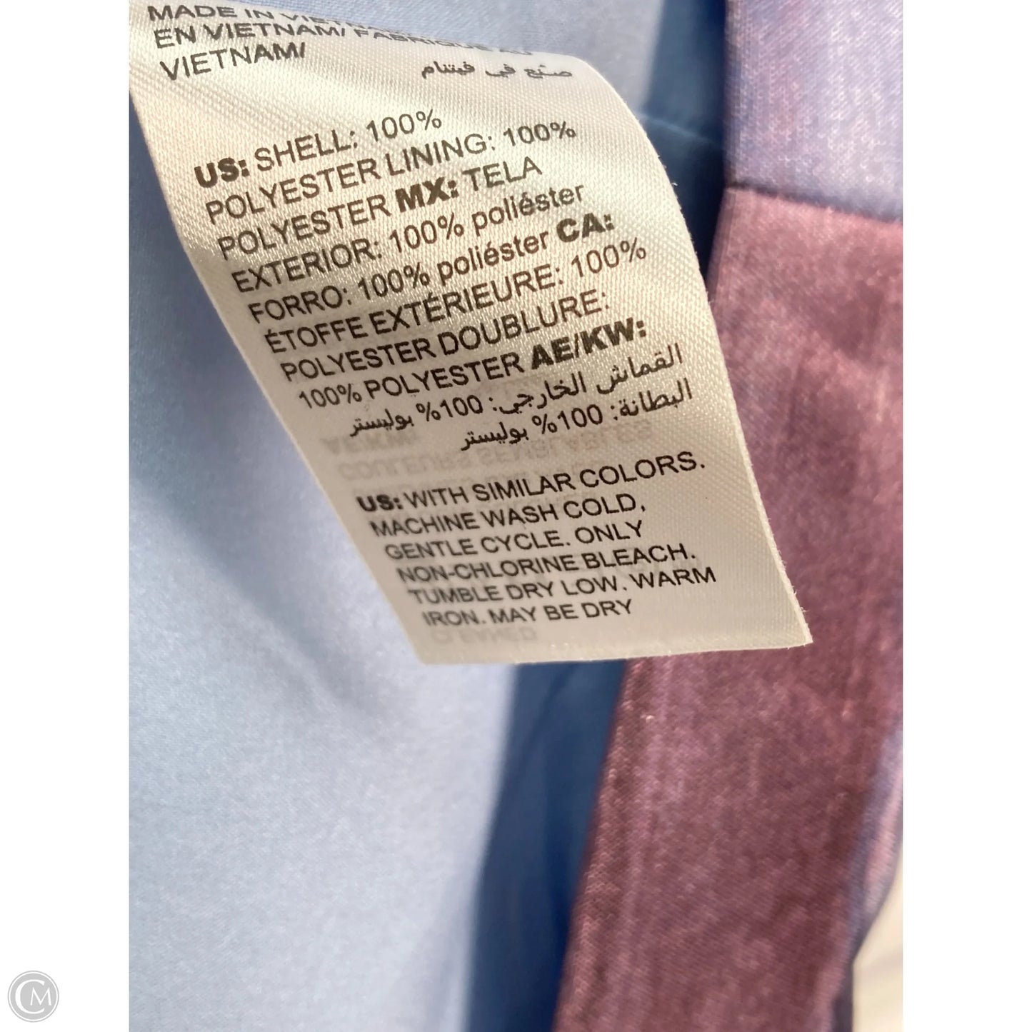 Jacket Other By Chicos In Blue & Cream, Size: L