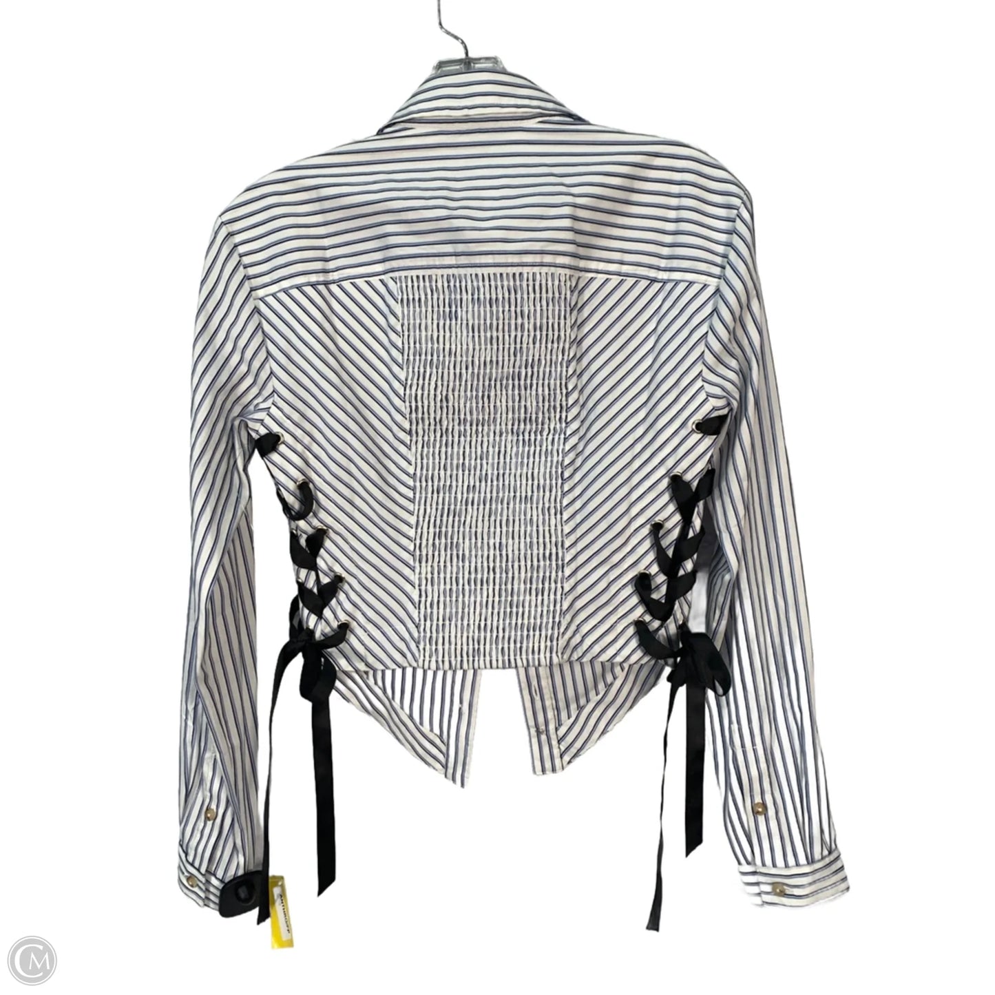 Top Long Sleeve By Maeve In Blue & White, Size: Xs