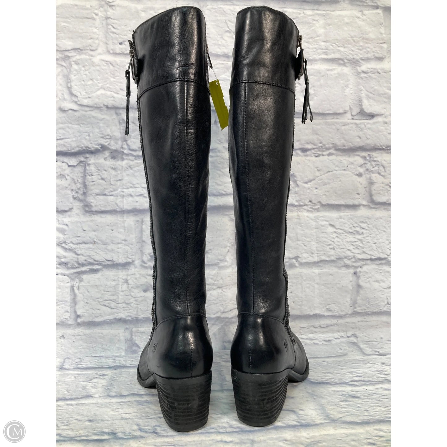 Boots Knee Heels By Born In Black, Size: 9