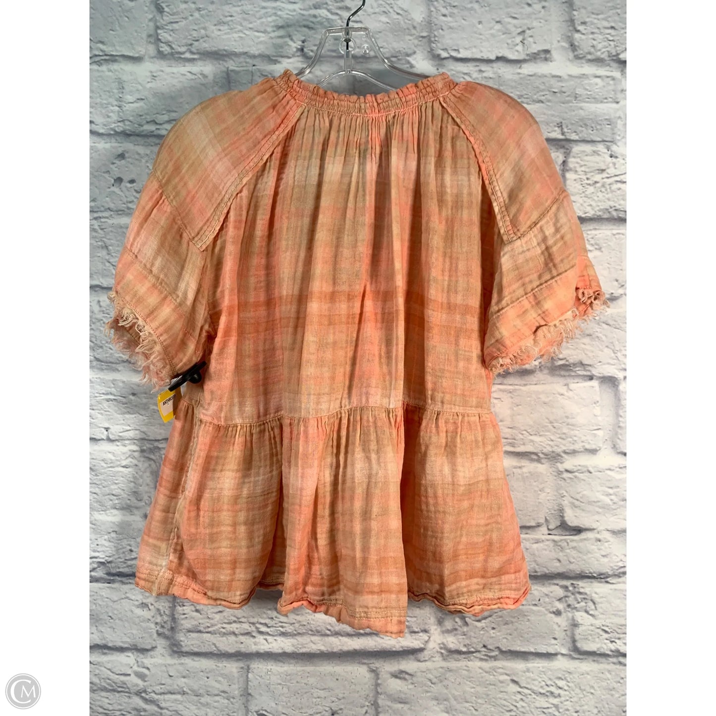 Top Short Sleeve By Pilcro In Orange & Pink, Size: S
