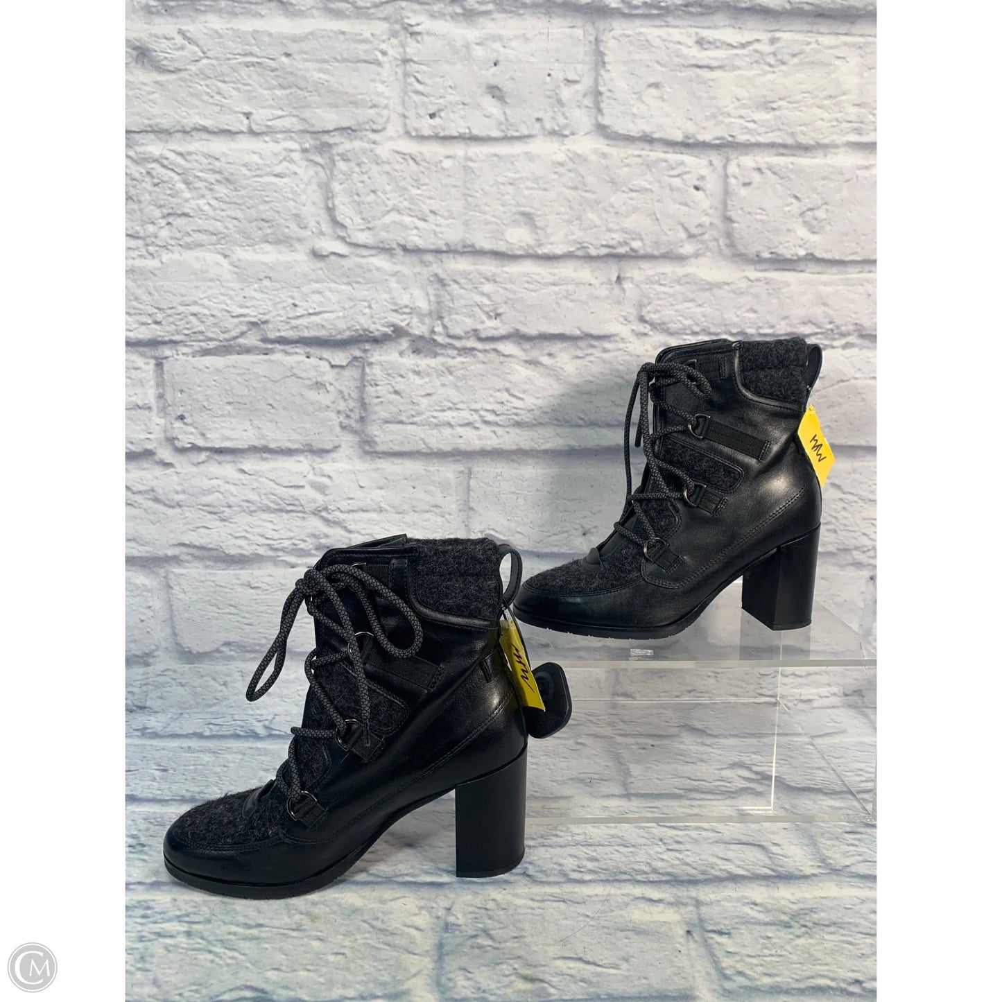Boots Ankle Heels By Clothes Mentor In Black, Size: 8.5