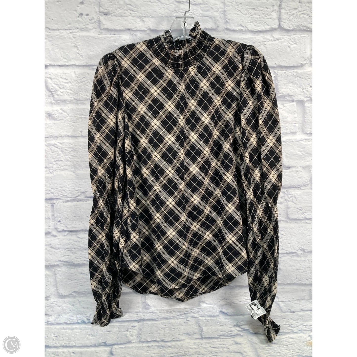 Top Long Sleeve By Veronica Beard In Black & Cream, Size: M