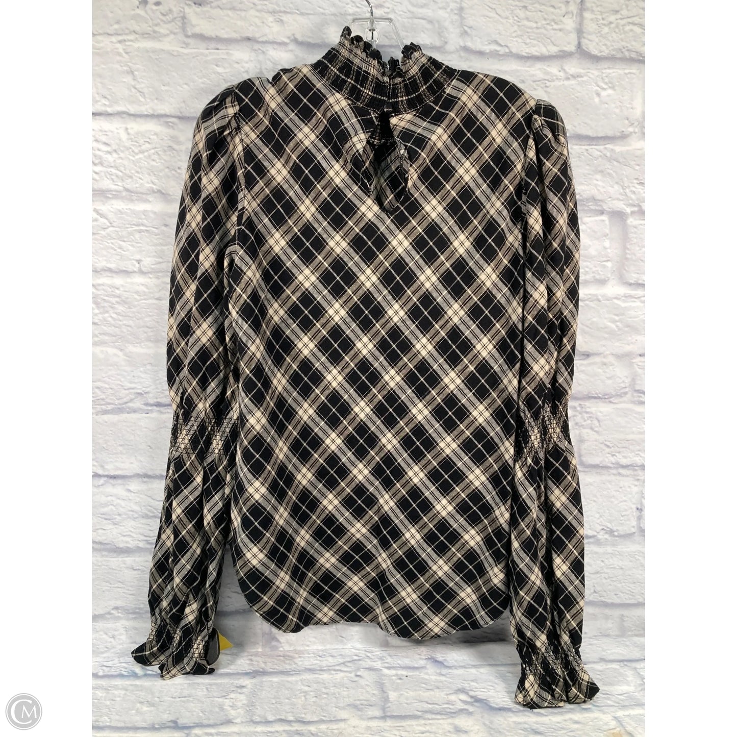 Top Long Sleeve By Veronica Beard In Black & Cream, Size: M