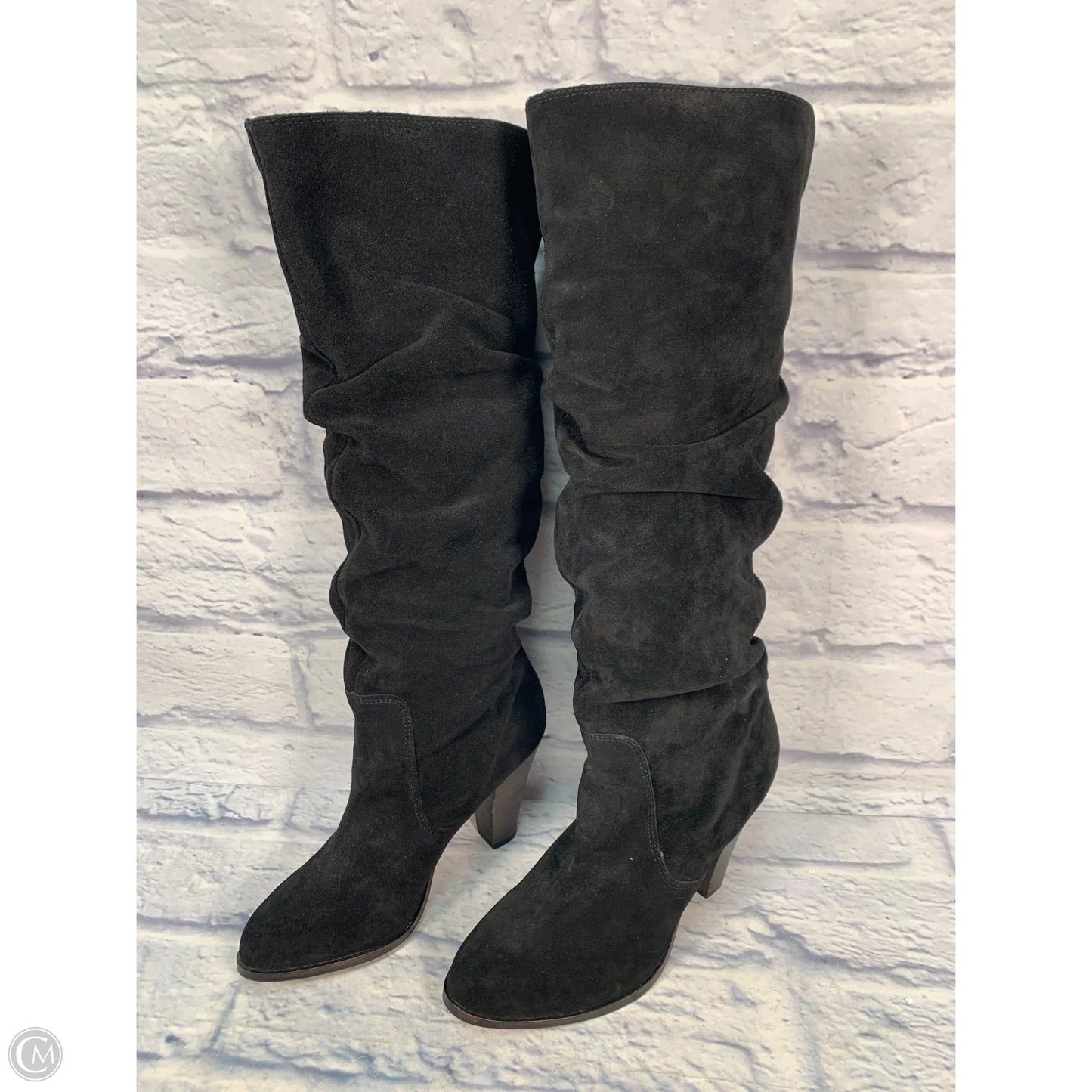 Boots Knee Heels By Bakers Shoes In Black, Size: 9