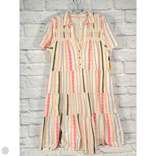 Dress Casual Midi By Anthropologie In Blue & Pink, Size: M