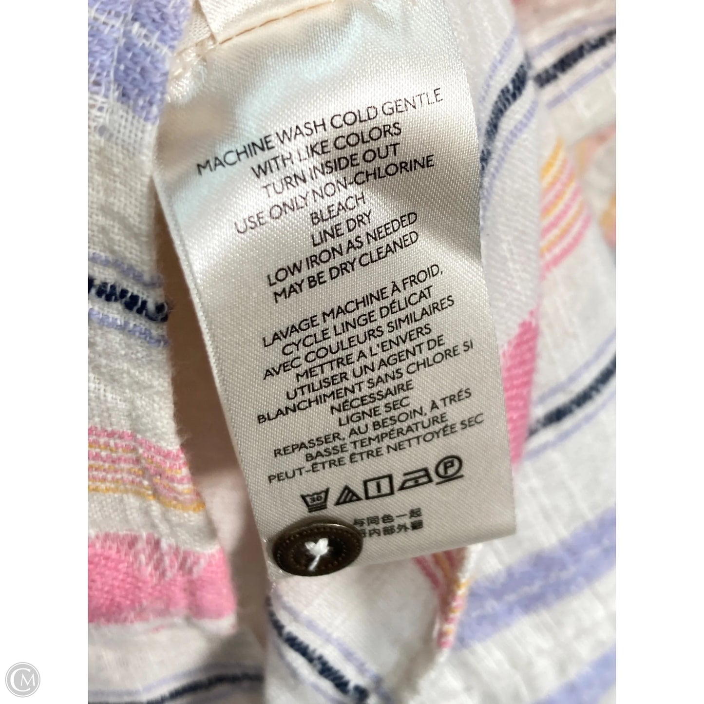 Dress Casual Midi By Anthropologie In Blue & Pink, Size: M