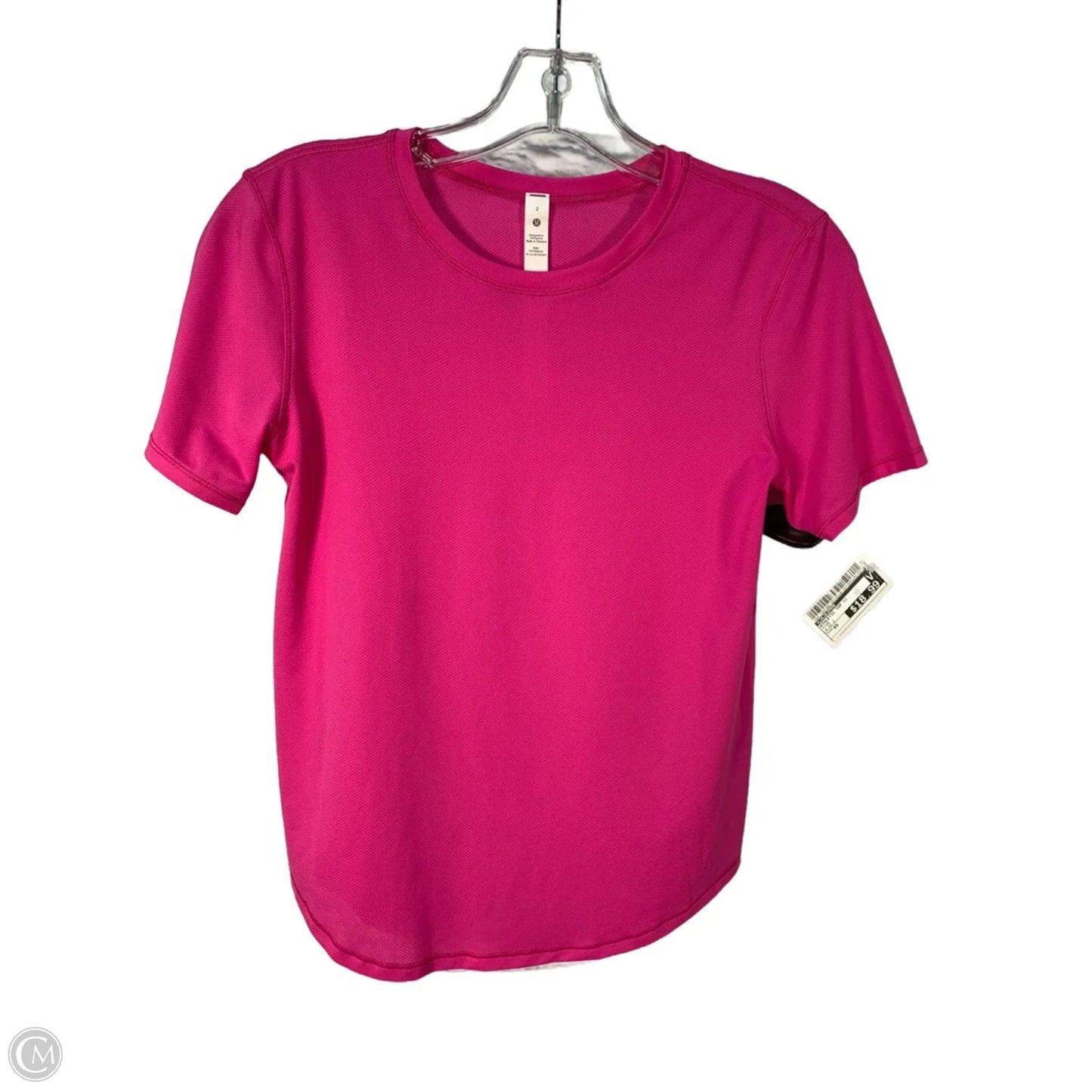 Athletic Top Short Sleeve By Lululemon In Pink, Size: Xs