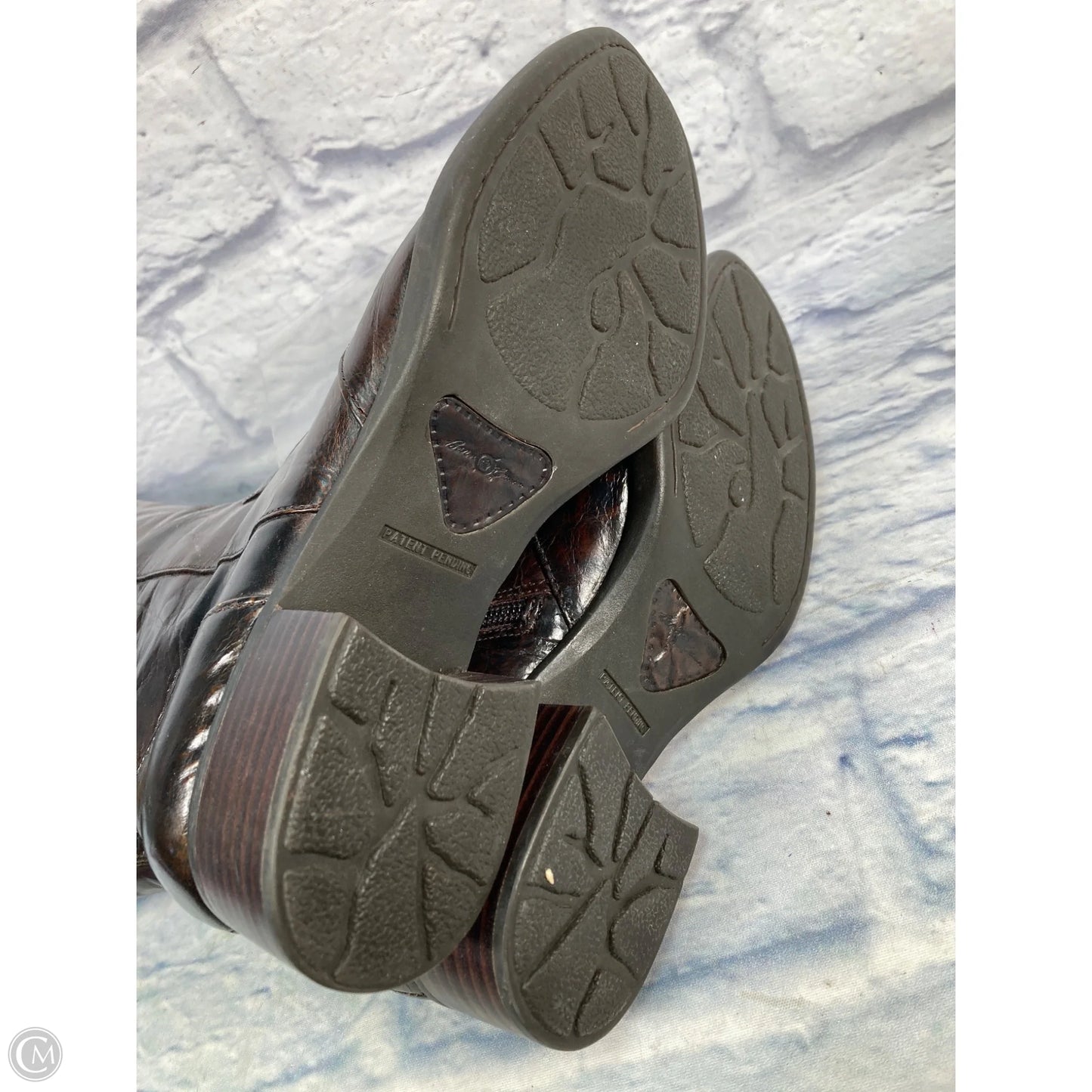 Boots Knee Heels By Born In Brown, Size: 8