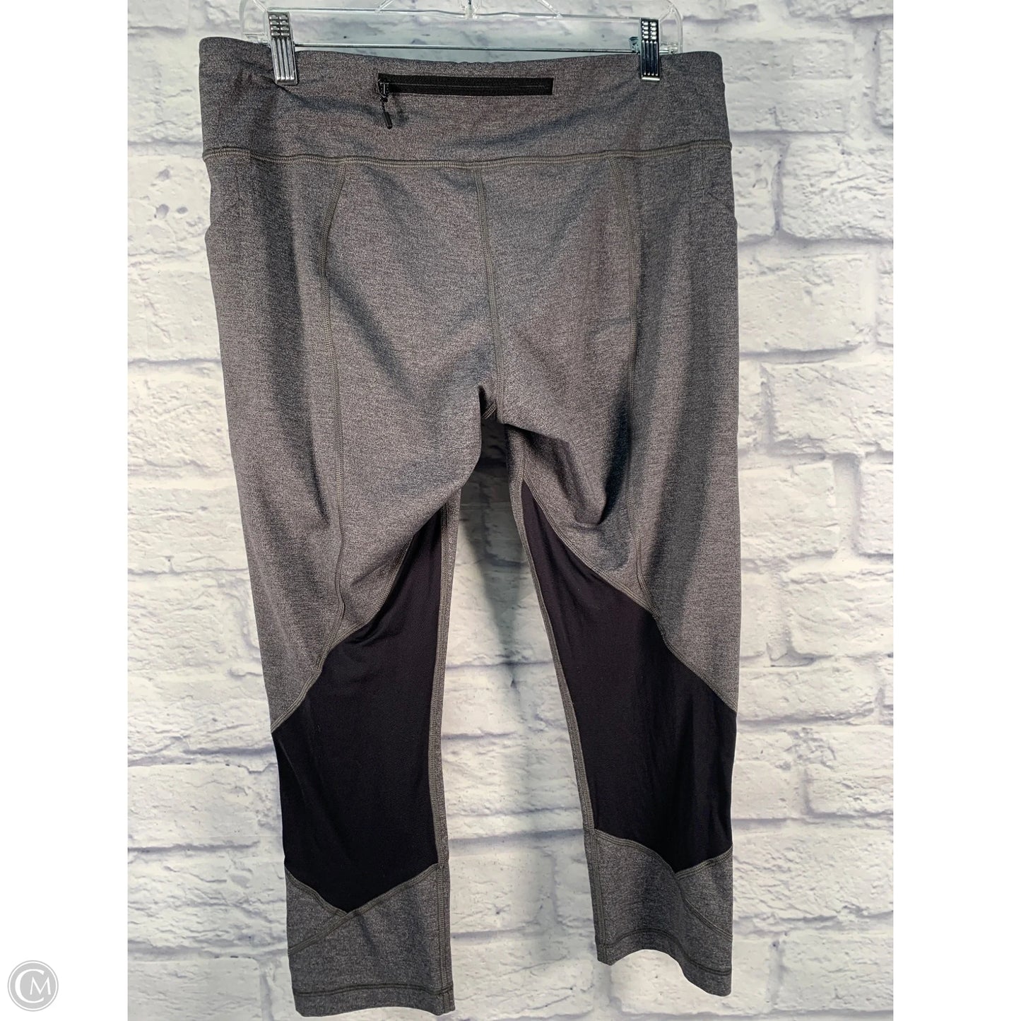 Athletic Leggings By Lululemon In Black & Grey, Size: L