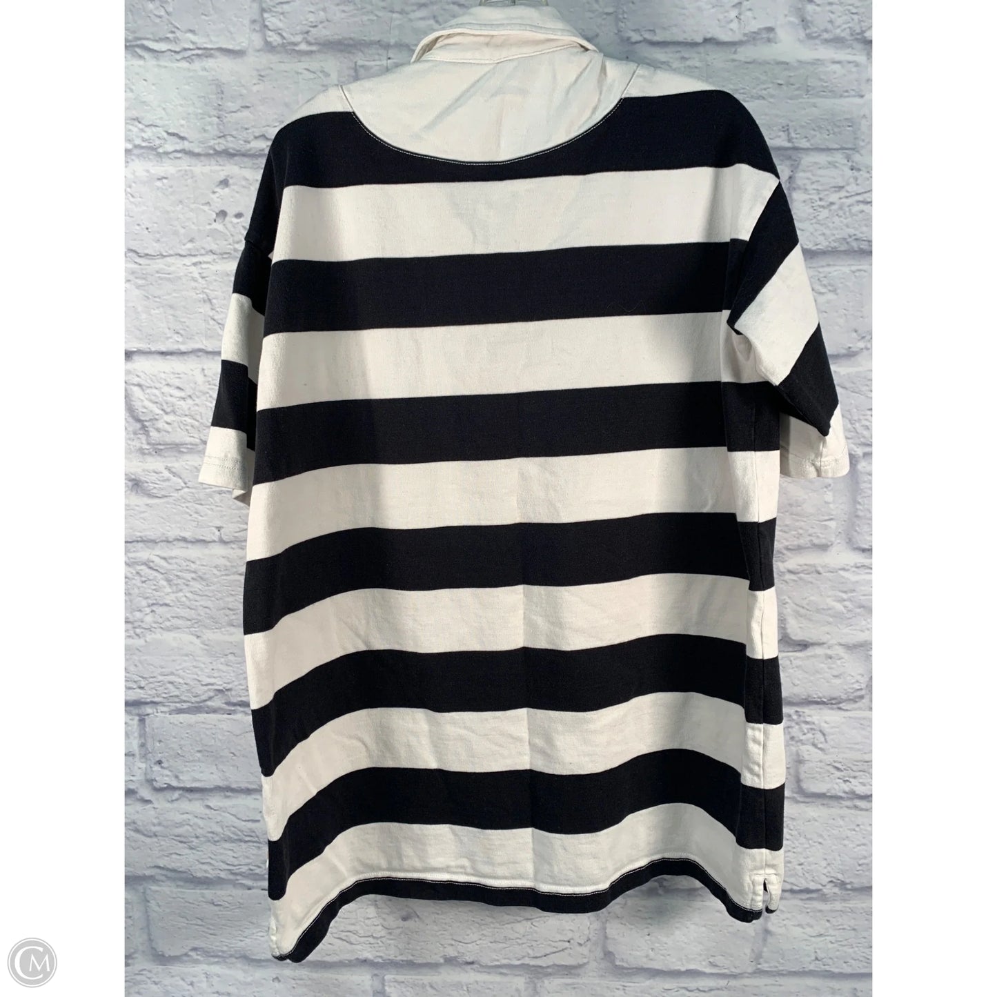 Tunic Short Sleeve By Daily Practice By Anthropologie In Black & Cream, Size: Xs