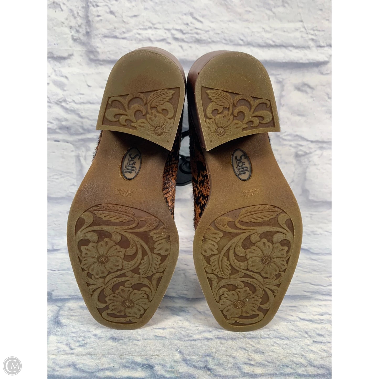 Boots Ankle Heels By Sofft In Animal Print, Size: 8