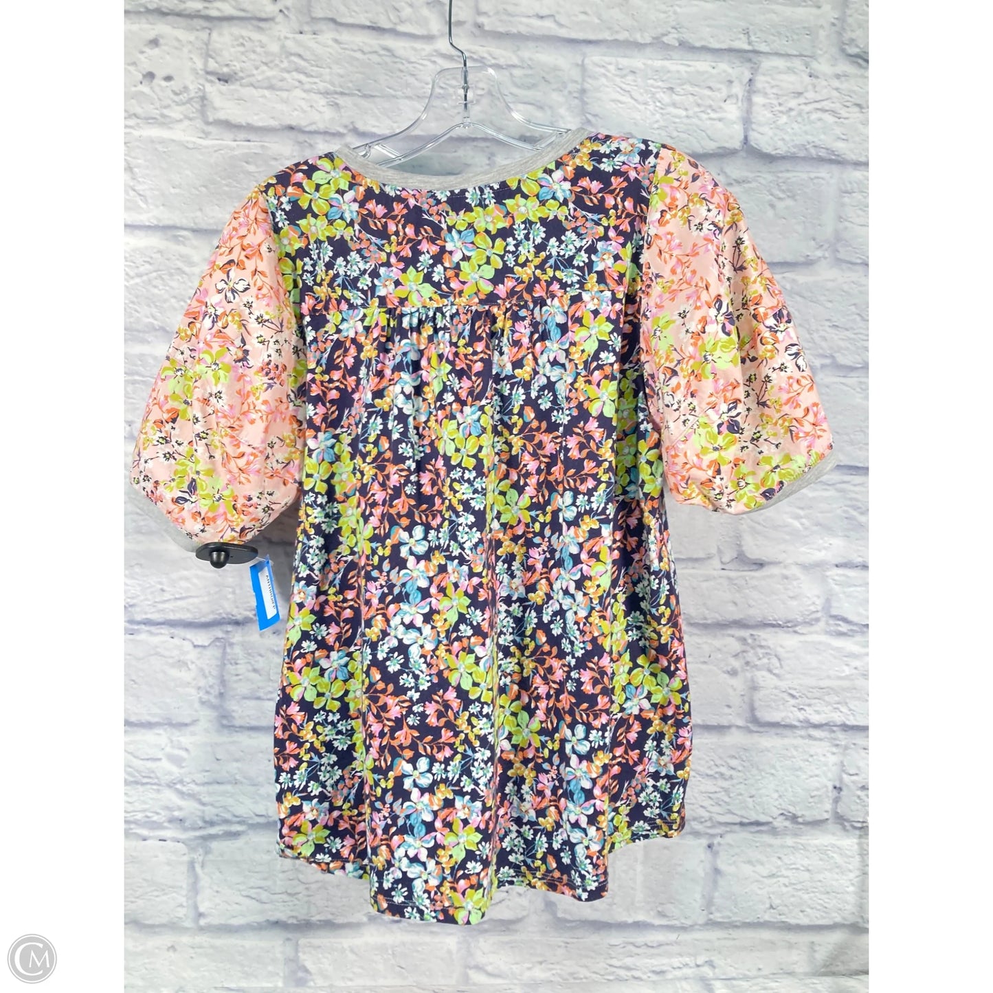 Top Short Sleeve By Maeve In Blue & Grey, Size: S