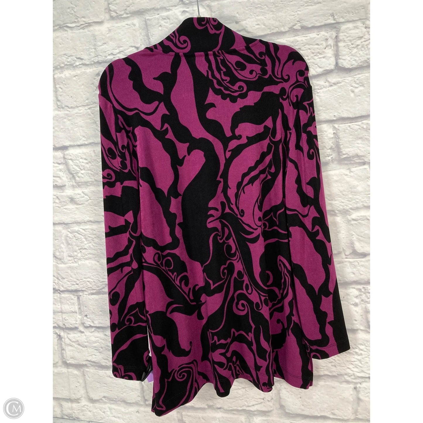 Top Long Sleeve By Chicos In Black & Purple, Size: L