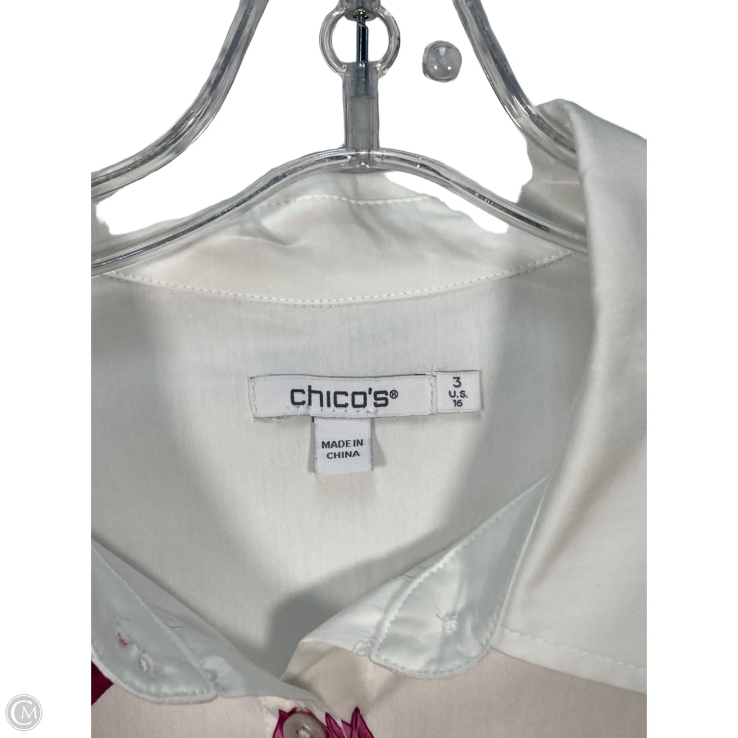 Top Long Sleeve By Chicos In White, Size: Xl