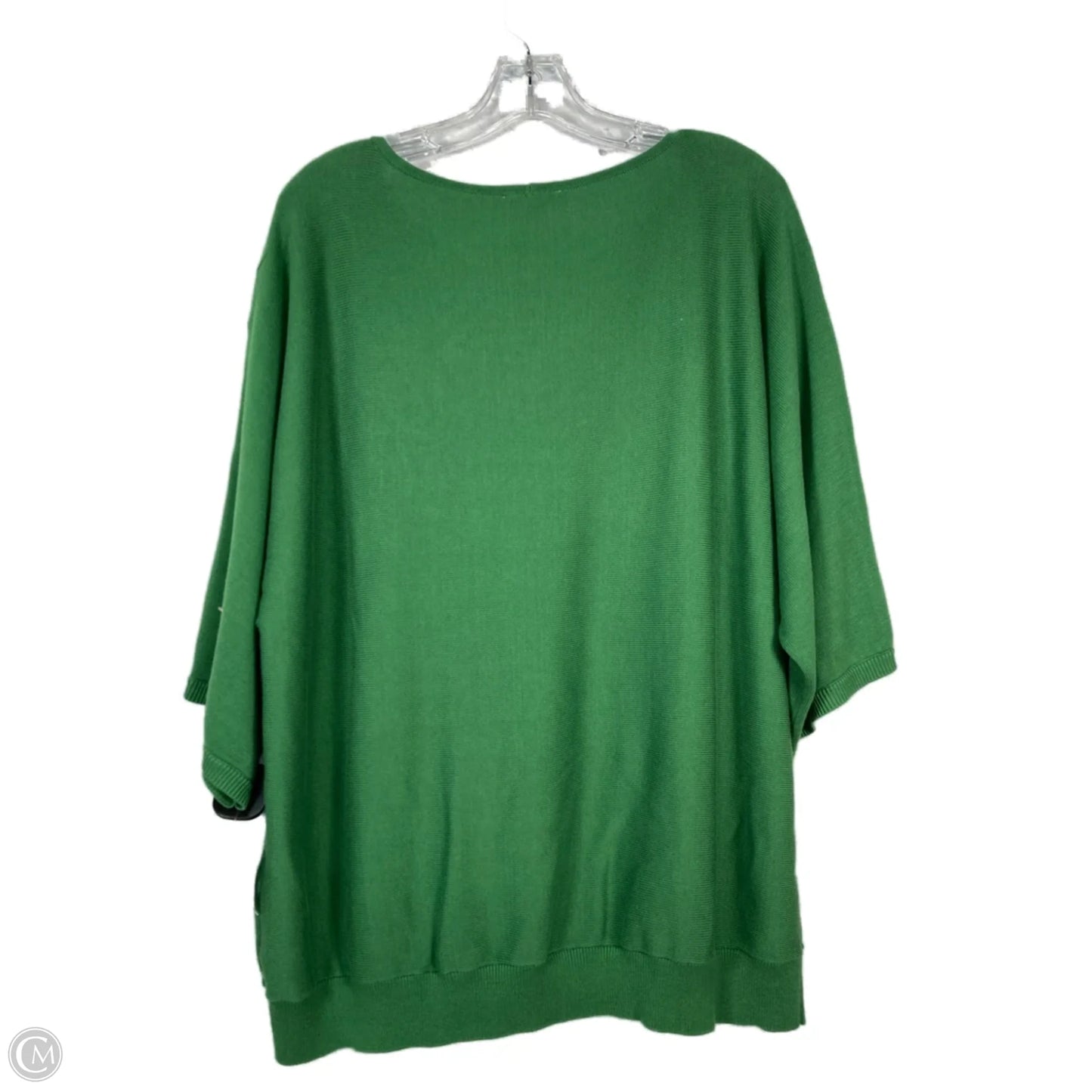 Sweater Short Sleeve By Chicos In Green, Size: Xl