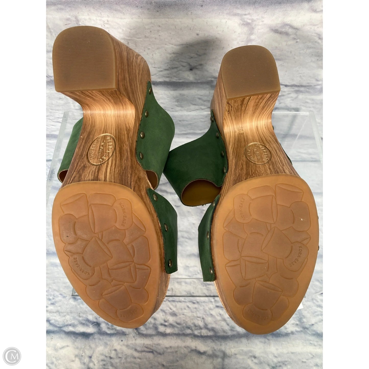 Sandals Heels Block By Kork Ease In Green, Size: 10