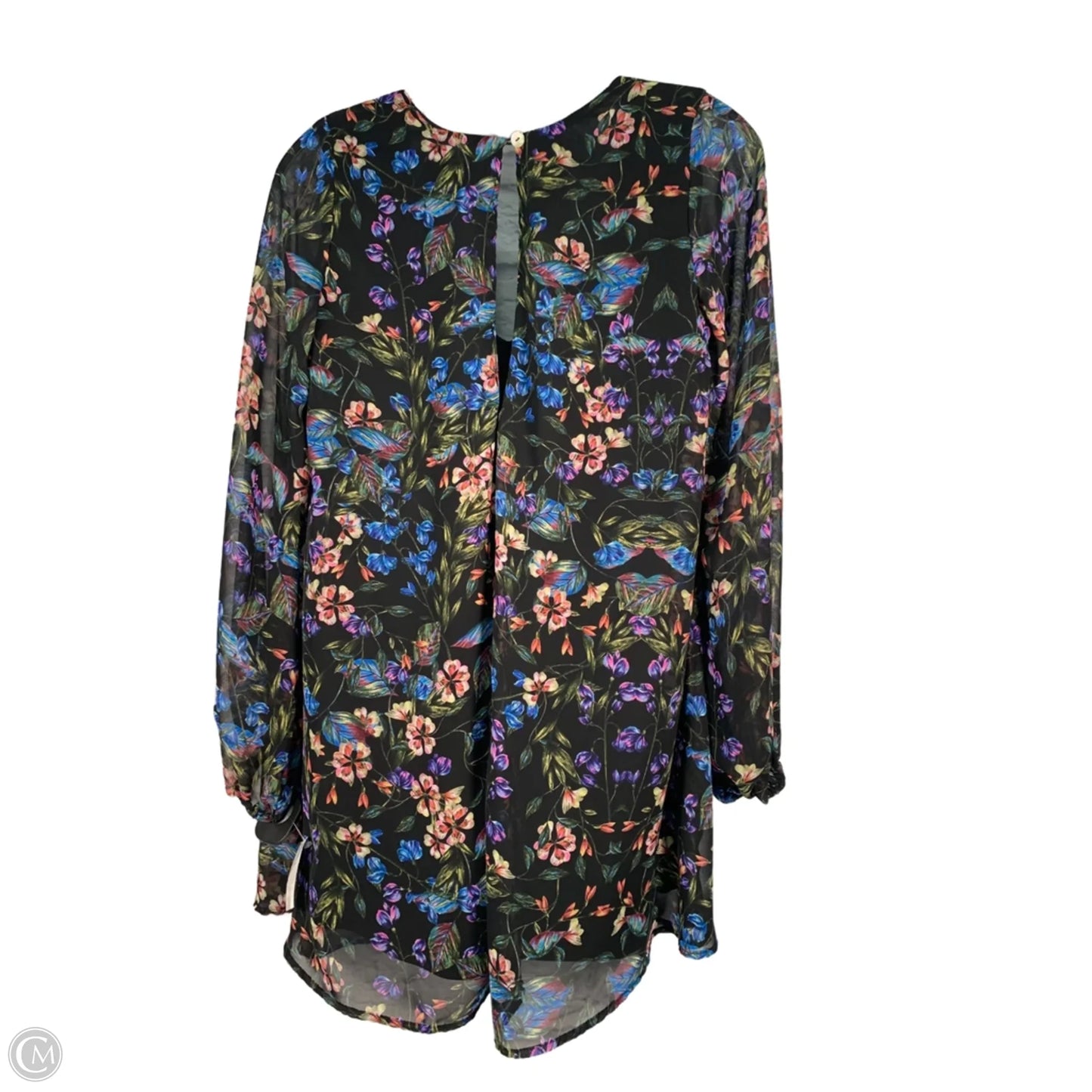 Blouse Long Sleeve By Show Me Your Mumu In Black & Blue, Size: Xs