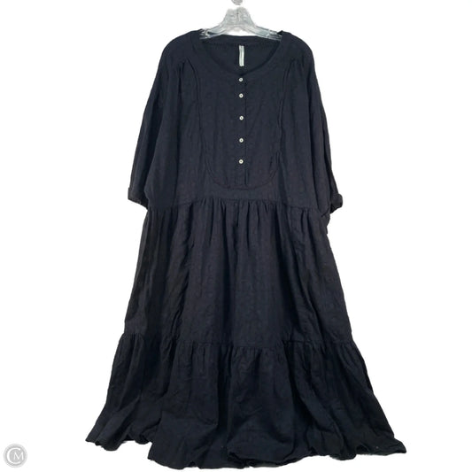 Dress Casual Midi By Anthropologie In Black, Size: Xxl
