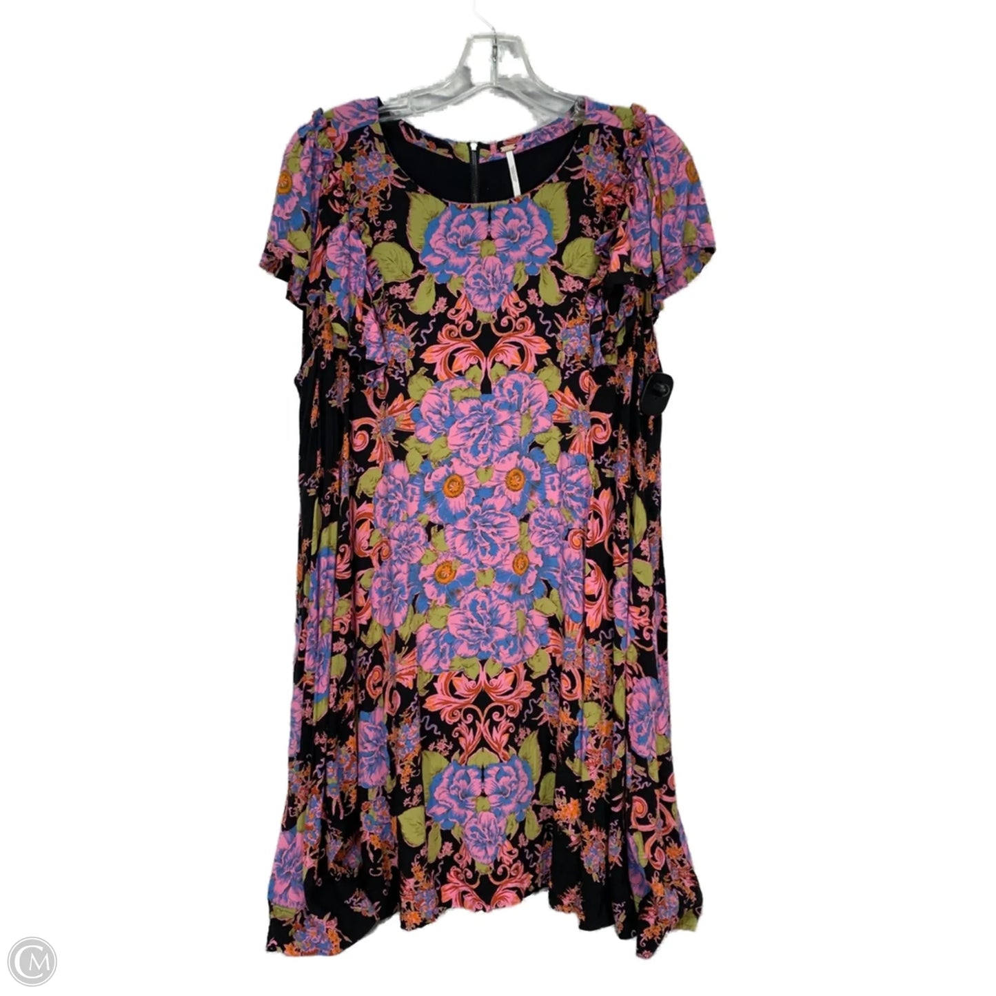 Dress Casual Midi By Free People In Black & Purple, Size: L