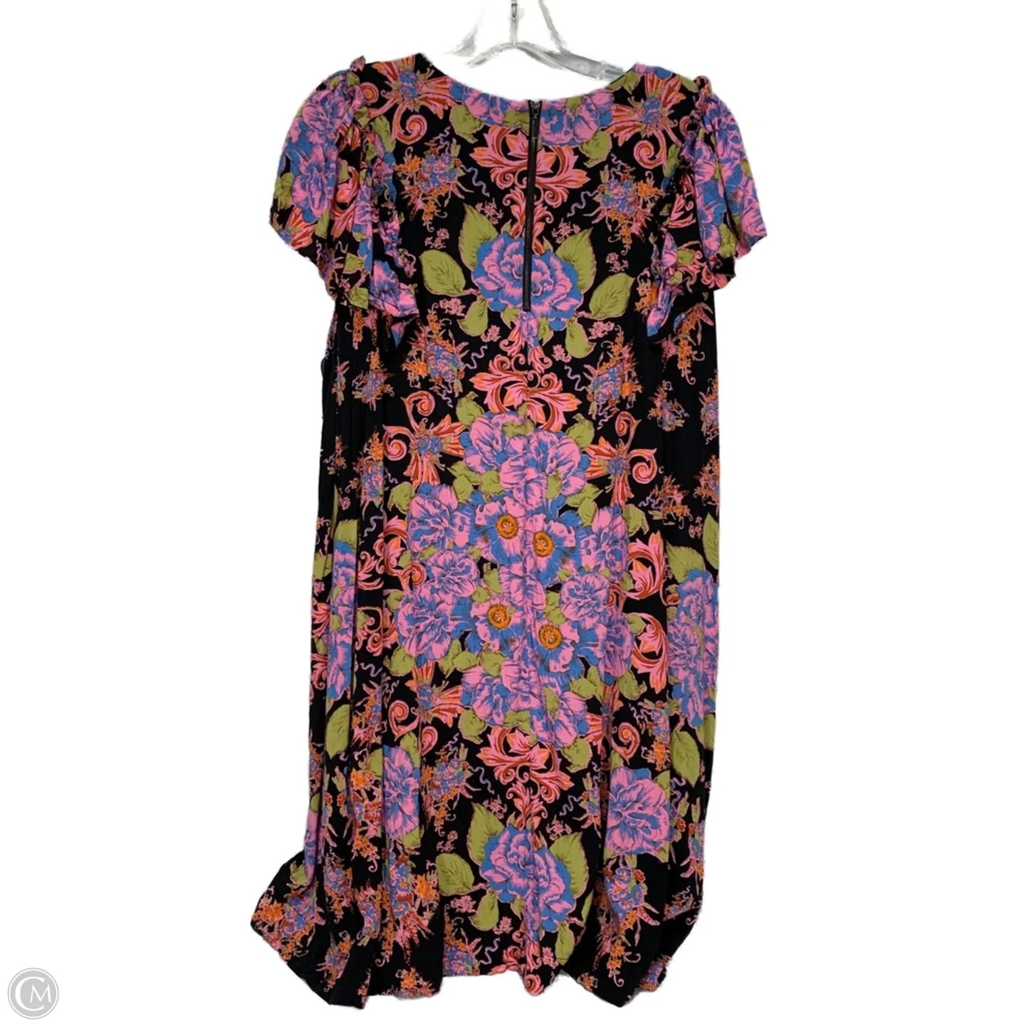 Dress Casual Midi By Free People In Black & Purple, Size: L