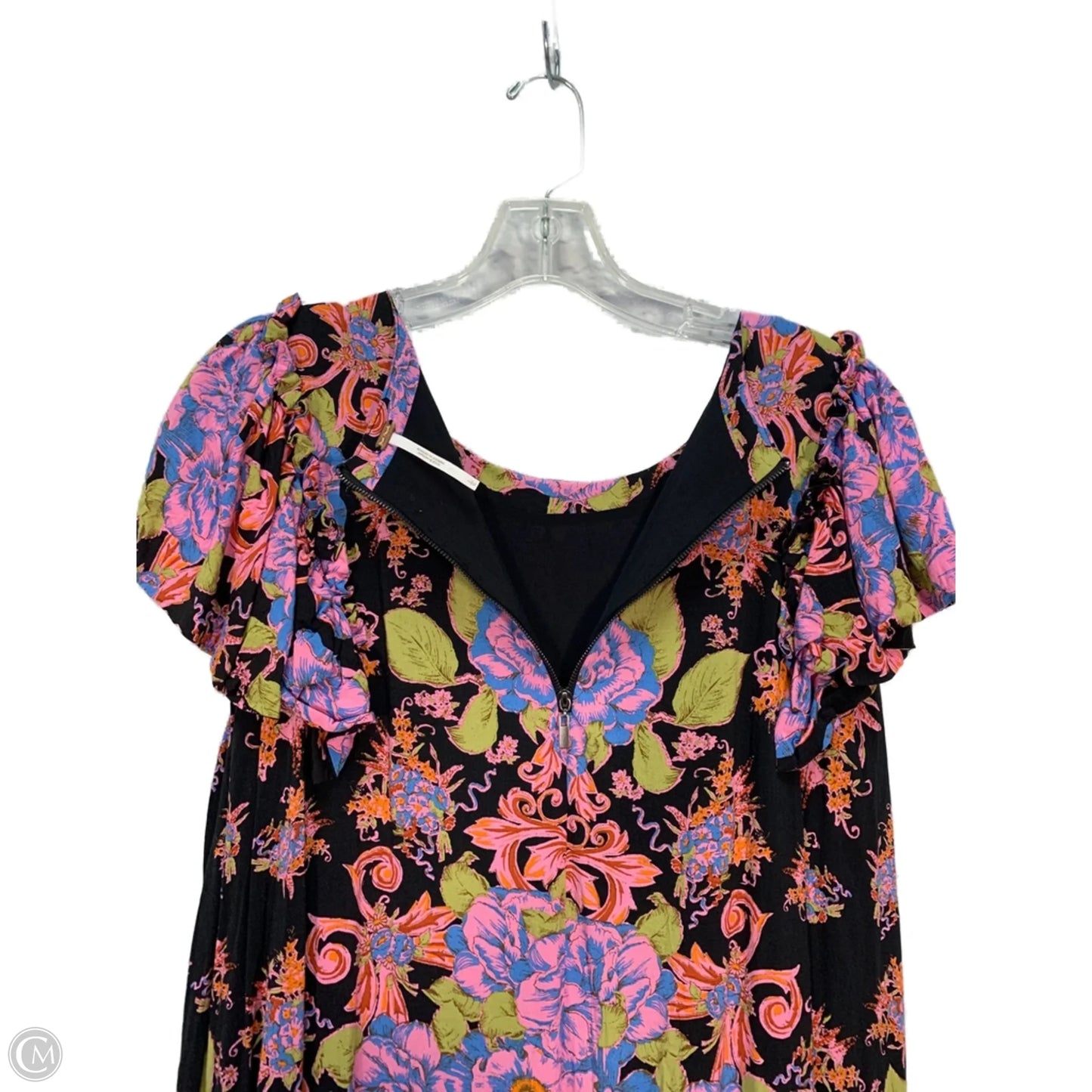 Dress Casual Midi By Free People In Black & Purple, Size: L