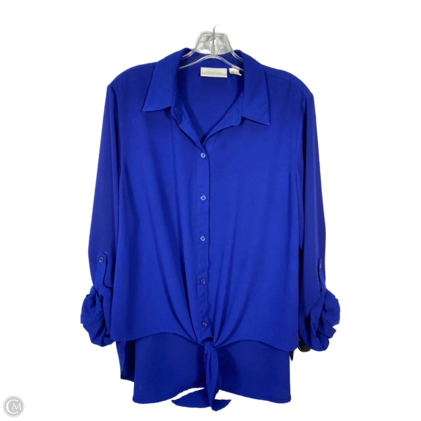 Blouse Long Sleeve By Chicos In Blue, Size: L