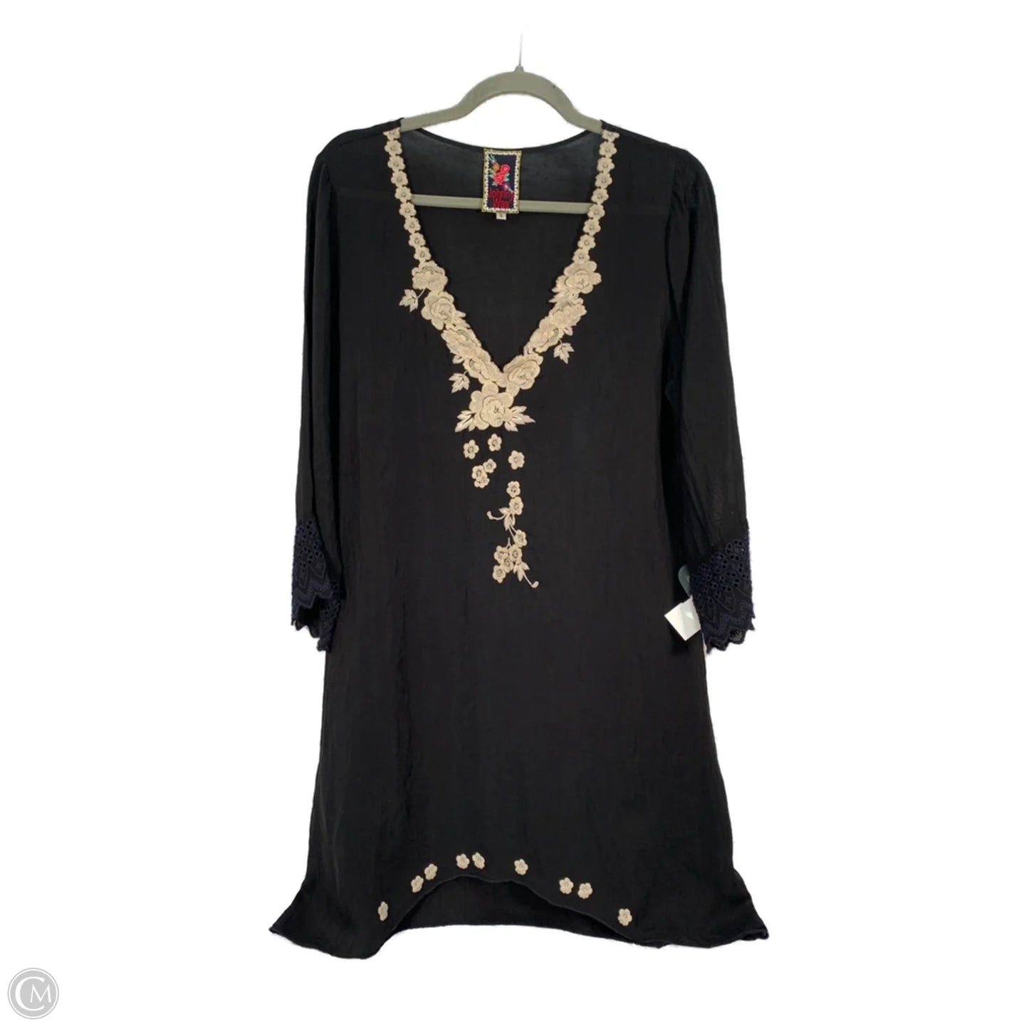 Tunic Short Sleeve By Johnny Was In Black, Size: S