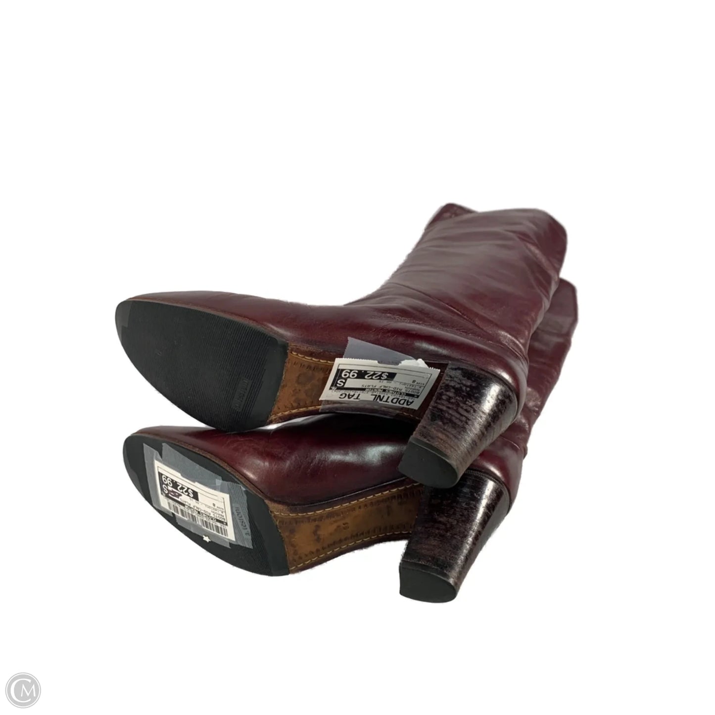 Boots Mid-calf Flats By Clothes Mentor In Maroon, Size: 8