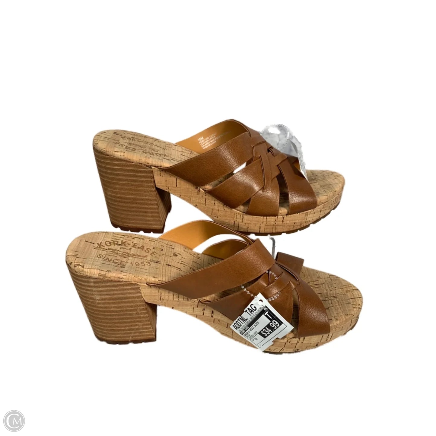 Sandals Heels Block By Kork Ease In Brown, Size: 10