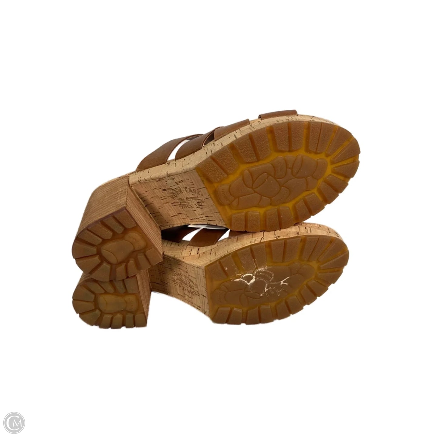 Sandals Heels Block By Kork Ease In Brown, Size: 10