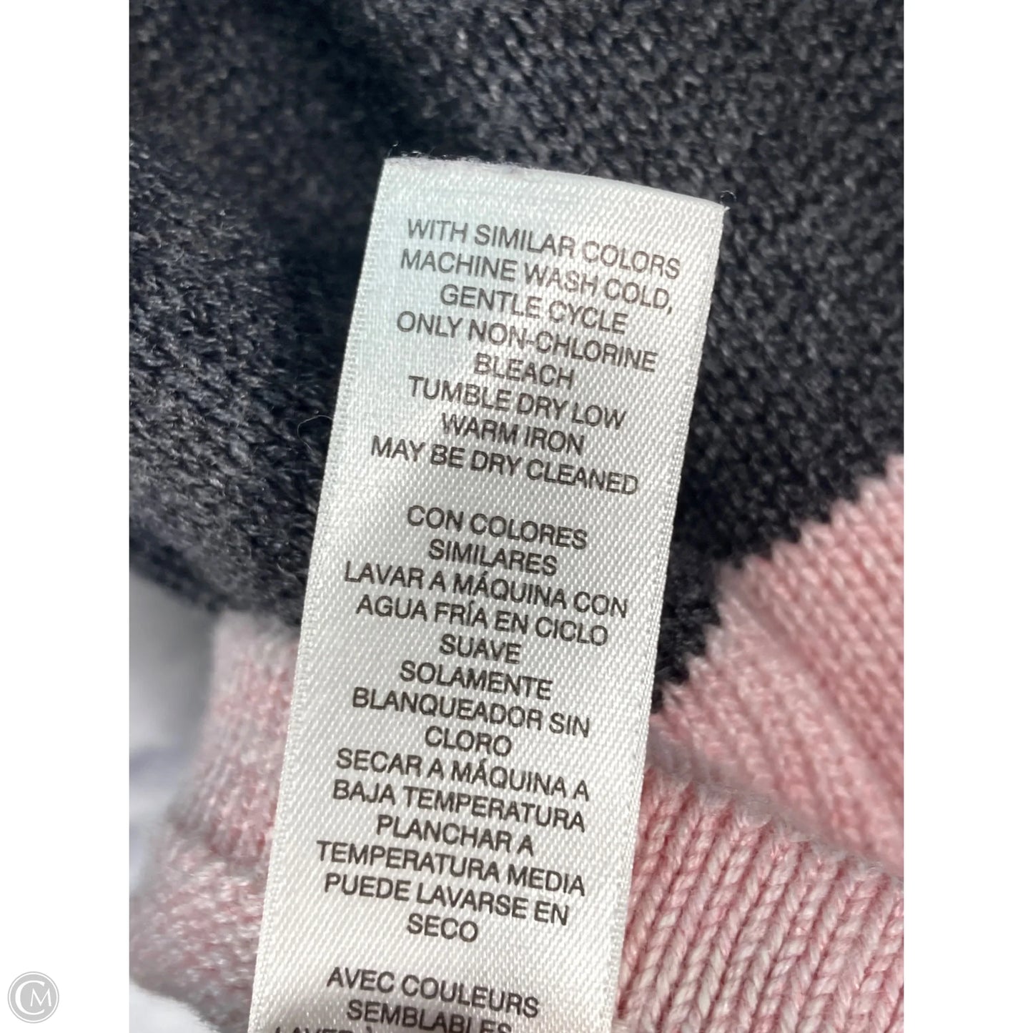 Sweater By Chicos In Grey & Pink, Size: S