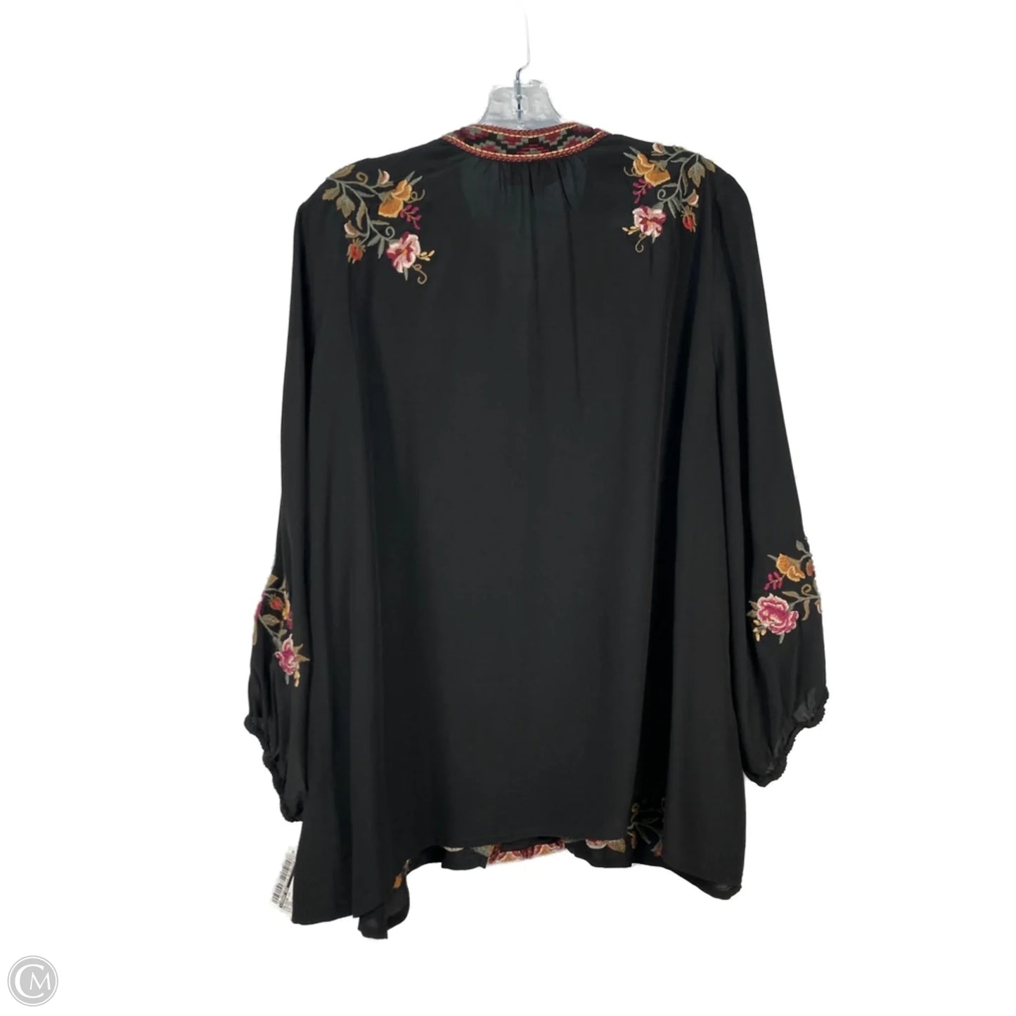Blouse Long Sleeve By Johnny Was In Black, Size: L