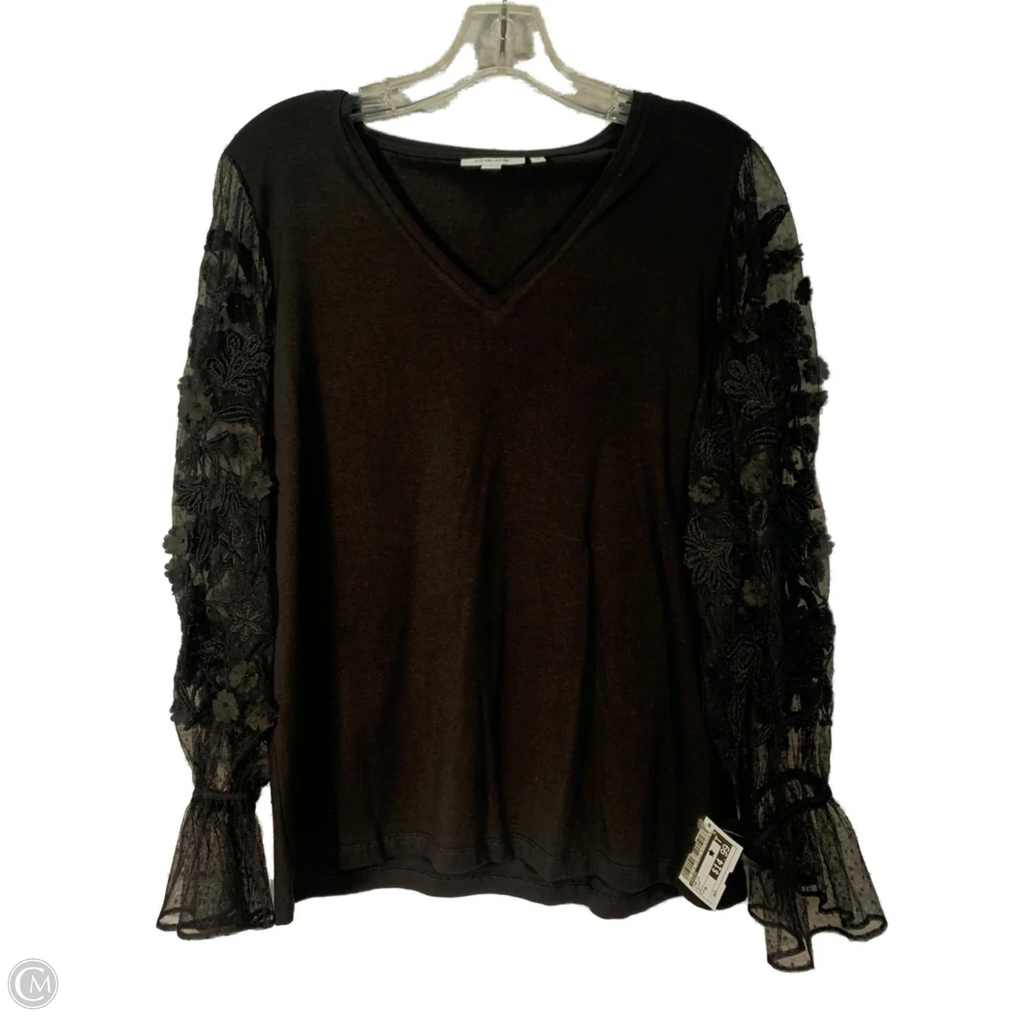 Top Long Sleeve By Chicos In Black, Size: M