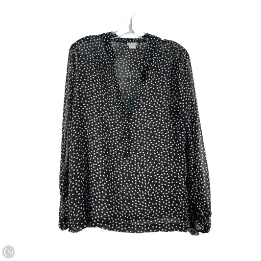 Blouse Long Sleeve By Chicos In Black & White, Size: M