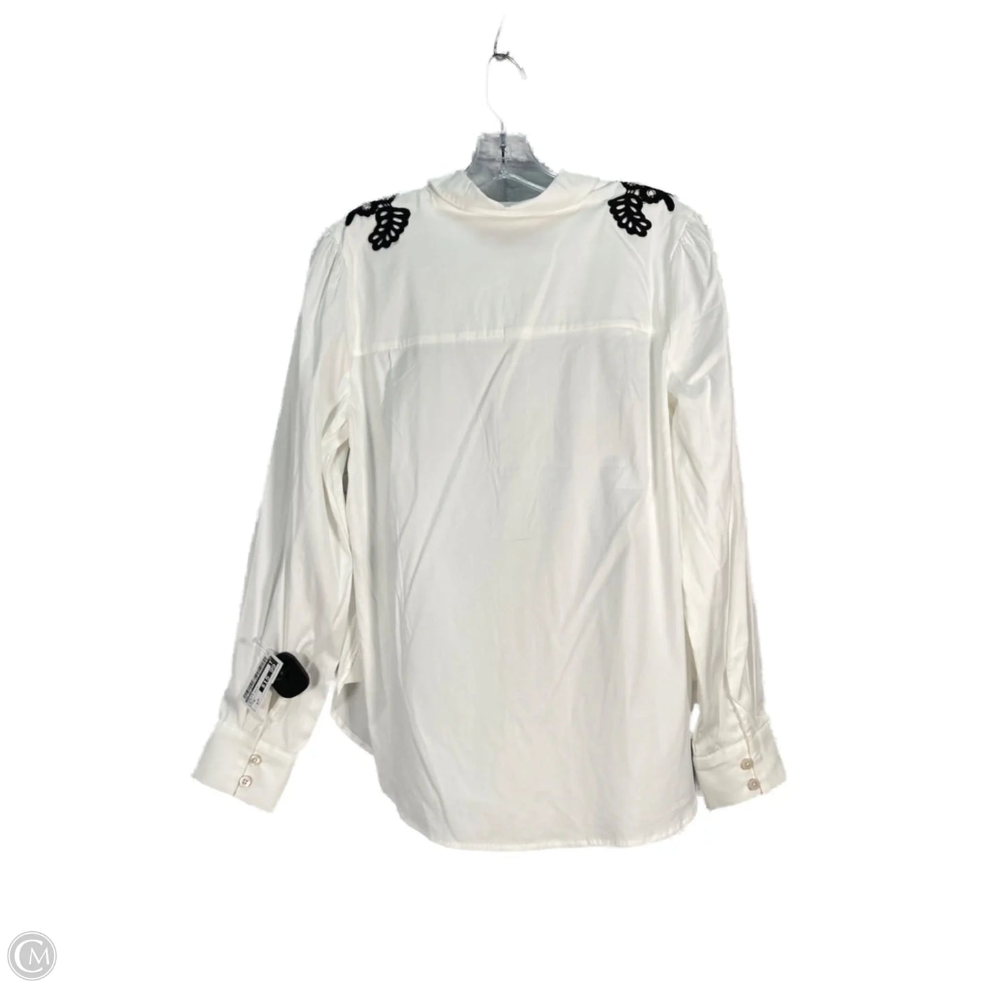 Top Long Sleeve By Chicos In Black & White, Size: M