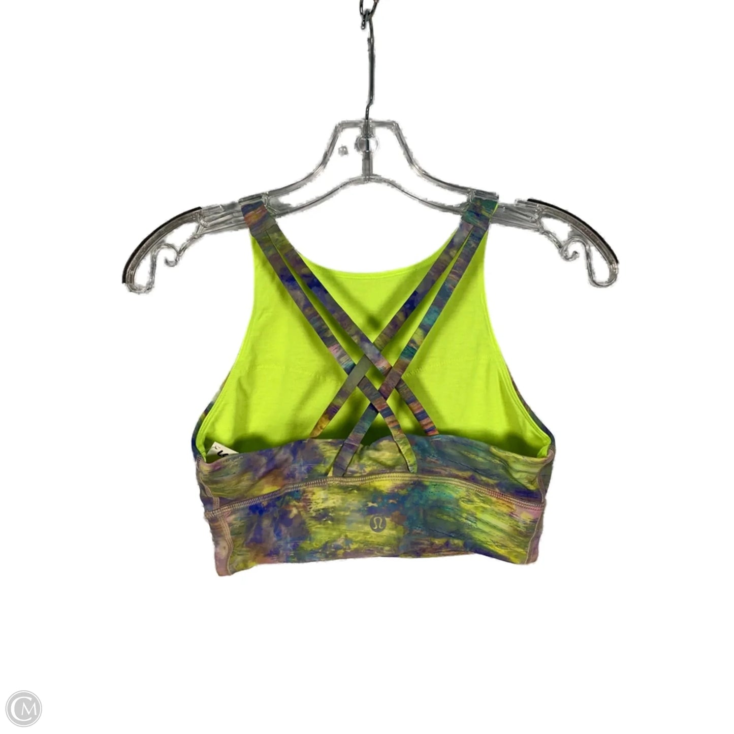 Athletic Bra By Lululemon In Blue & Yellow, Size: M