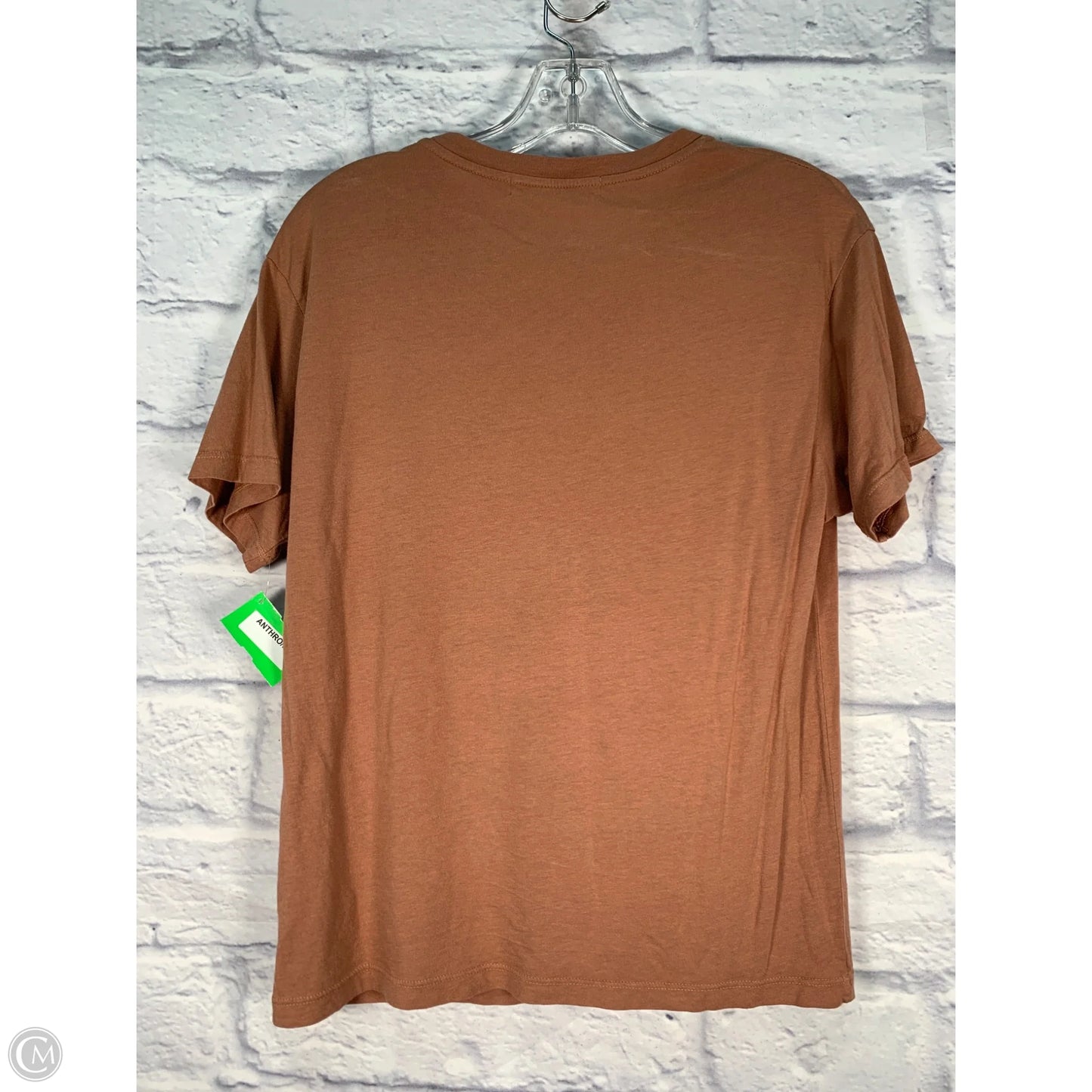 Top Short Sleeve By Anthropologie In Brown, Size: Xxs