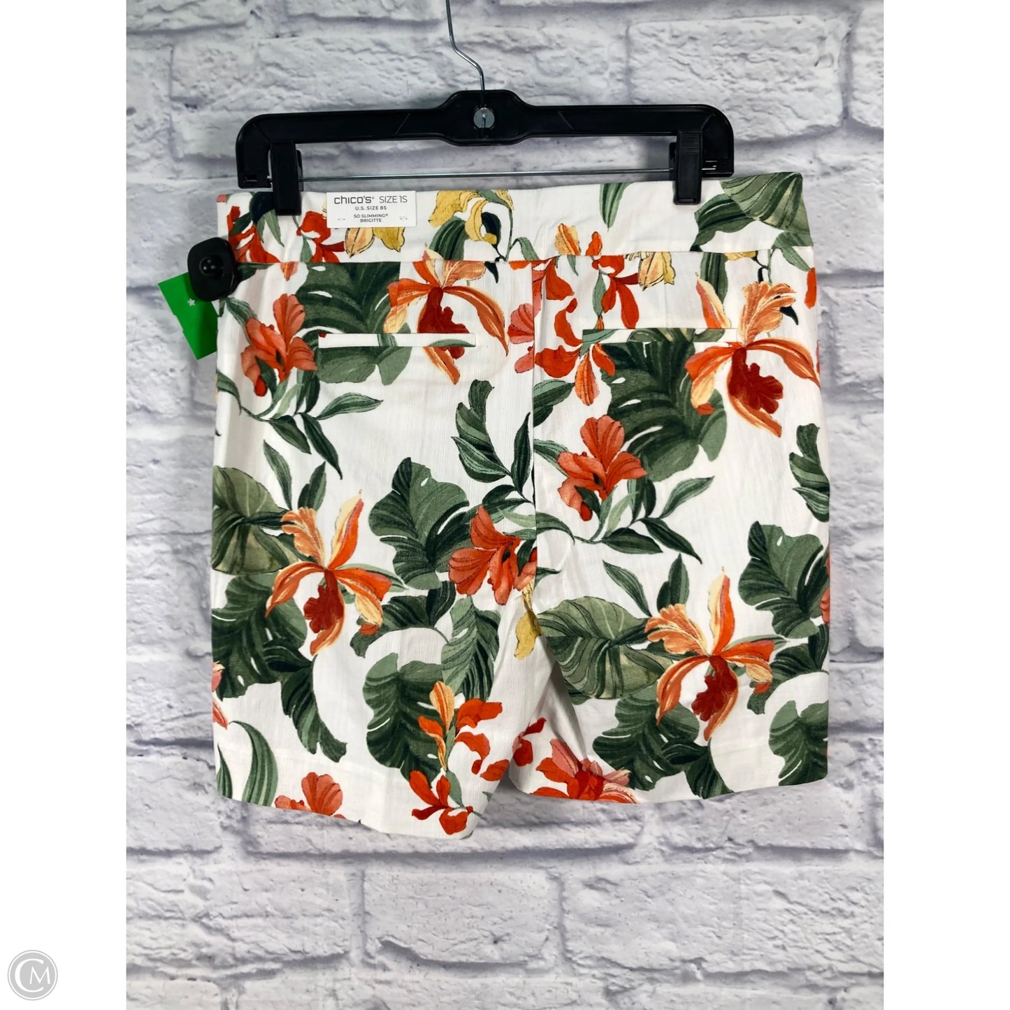 Shorts By Chicos In Green & Orange, Size: 8