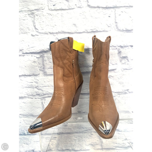 Boots Ankle Heels By Gianni Bini In Brown, Size: 9