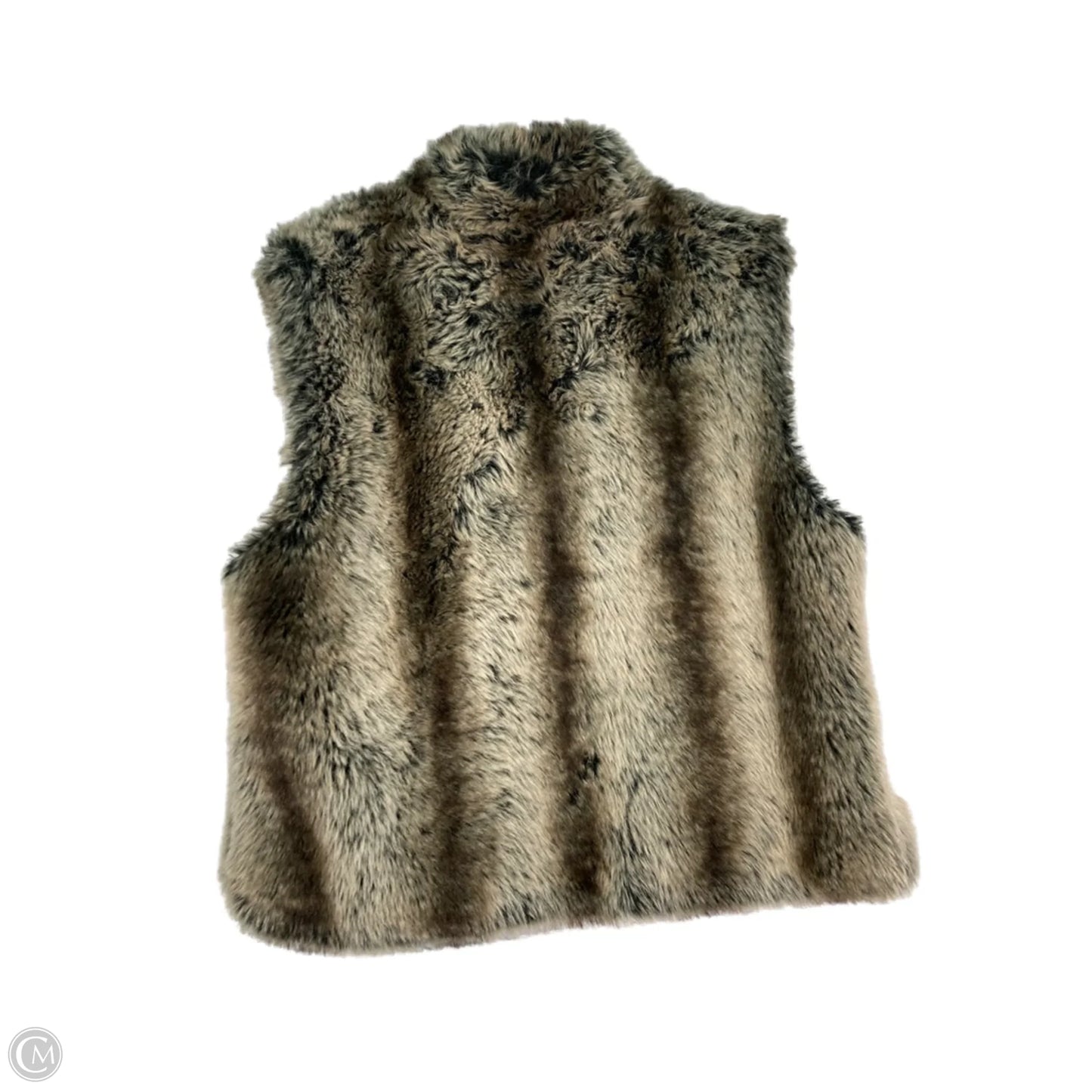 Vest Faux Fur & Sherpa By Clothes Mentor In Black & Brown, Size: Xl
