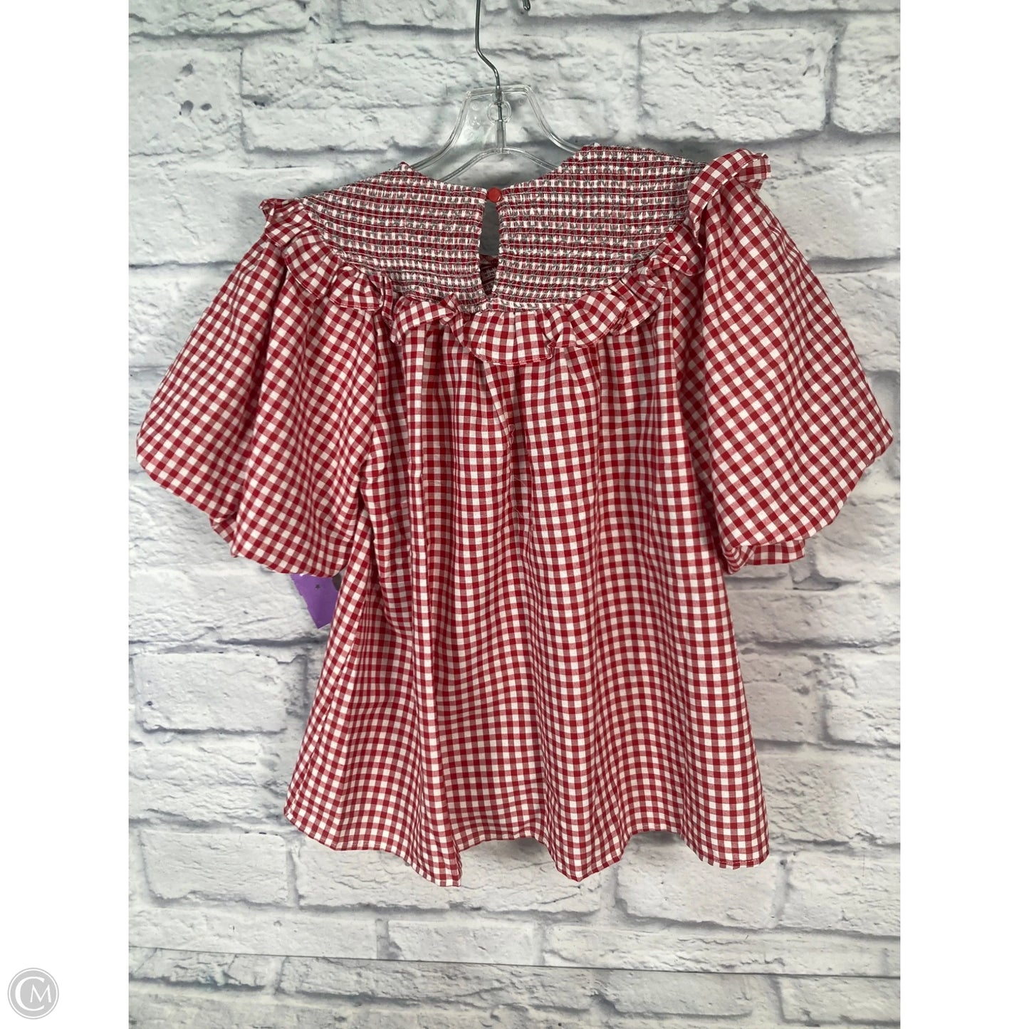 Top Short Sleeve By Anniewear In Red & White, Size: S