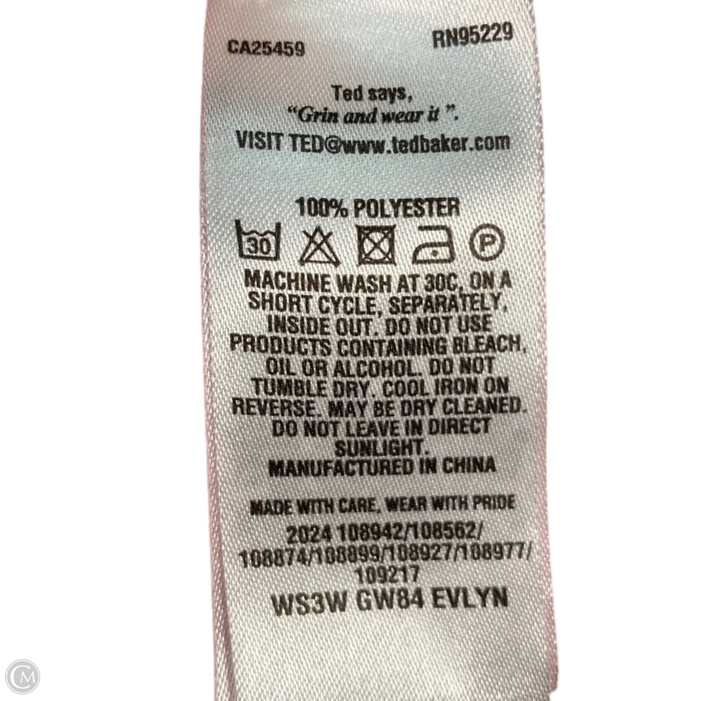 Blouse Short Sleeve By Ted Baker In Floral Print, Size: M